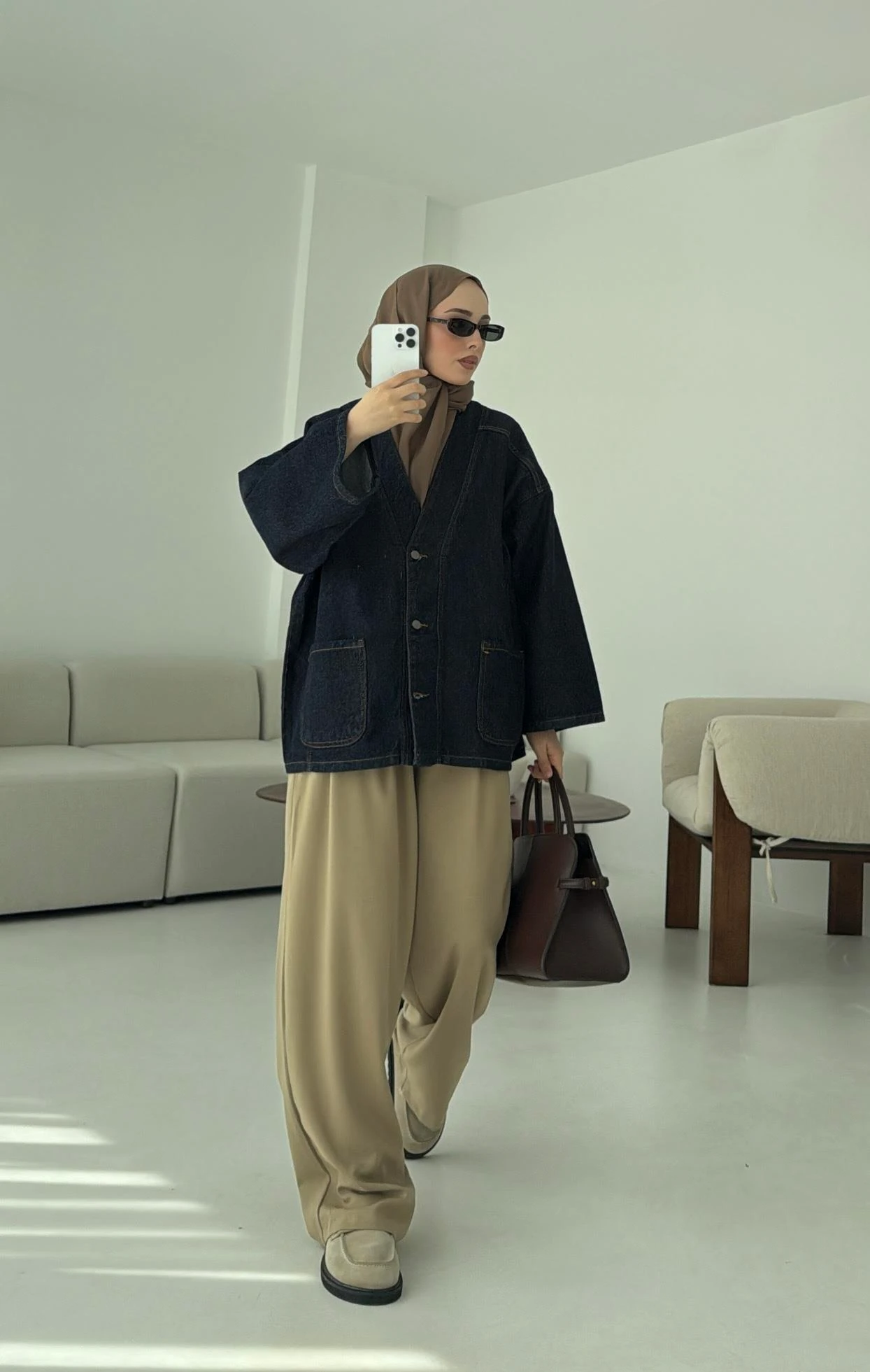 Oversize Wide Denim Ceket