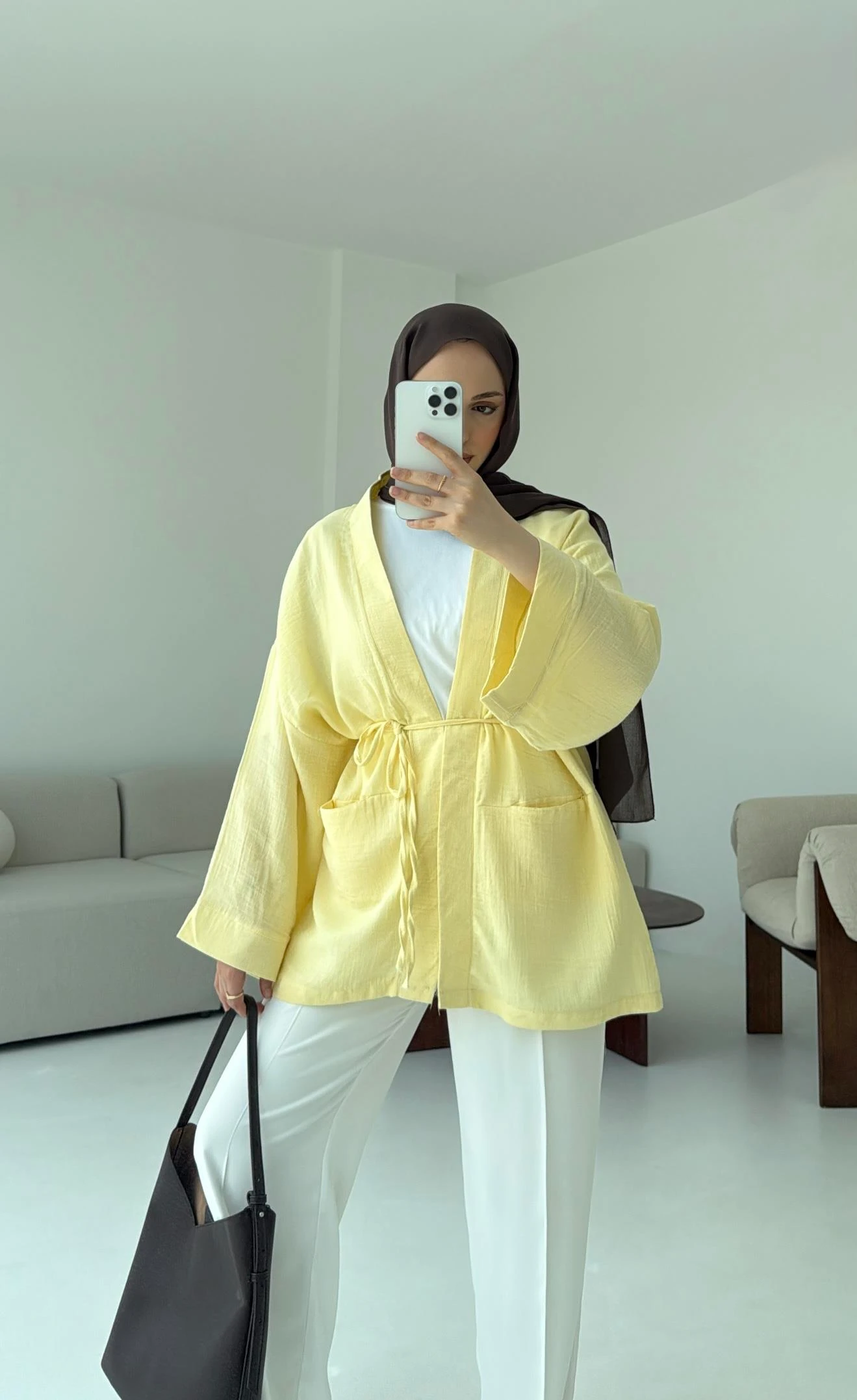 Müslin Kimono Sarı