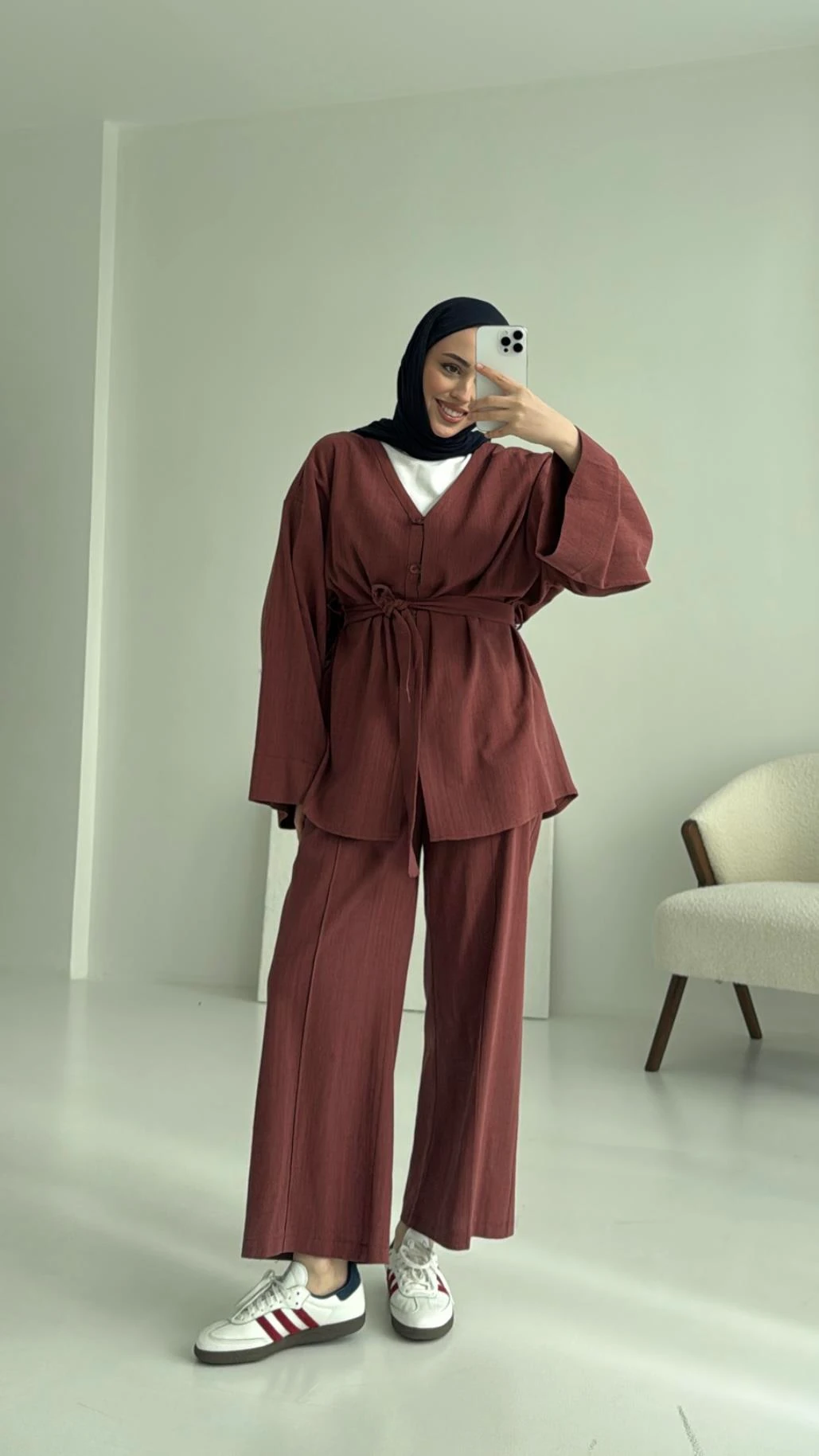 Bağcıklı Buluz Takım Kiremit