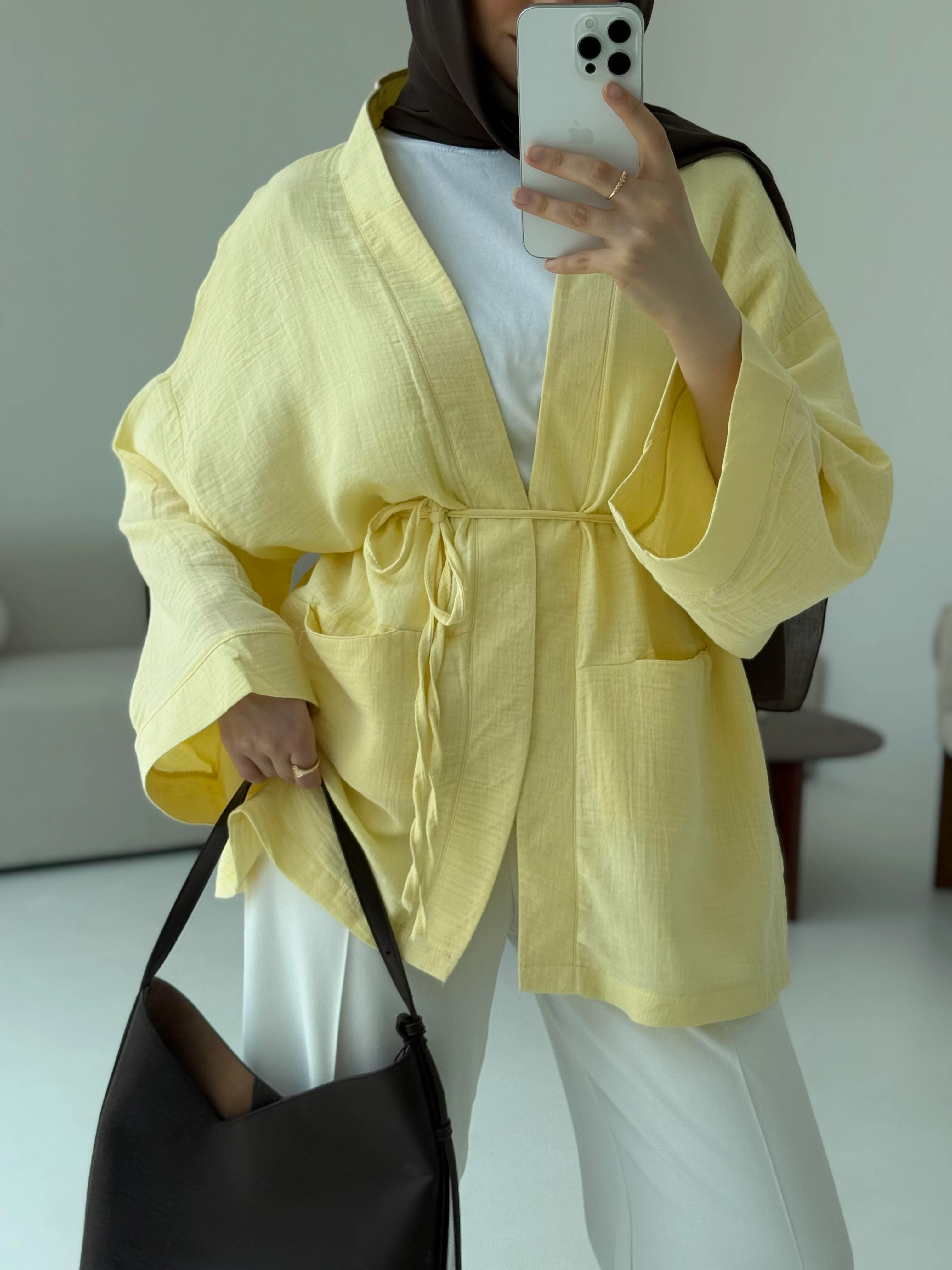 Müslin Kimono Sarı