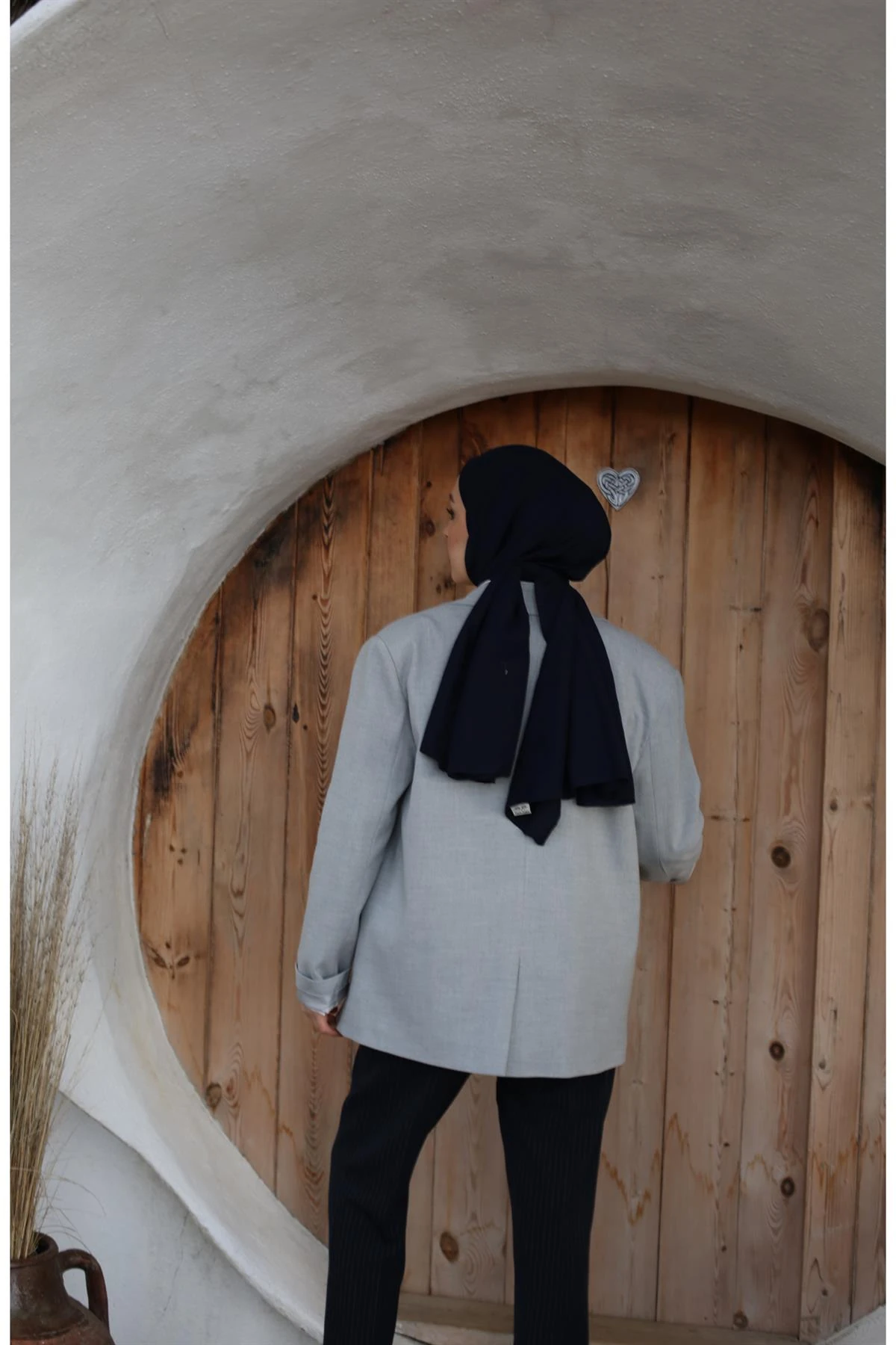 Oversize Kesim Blazer Ceket Gri