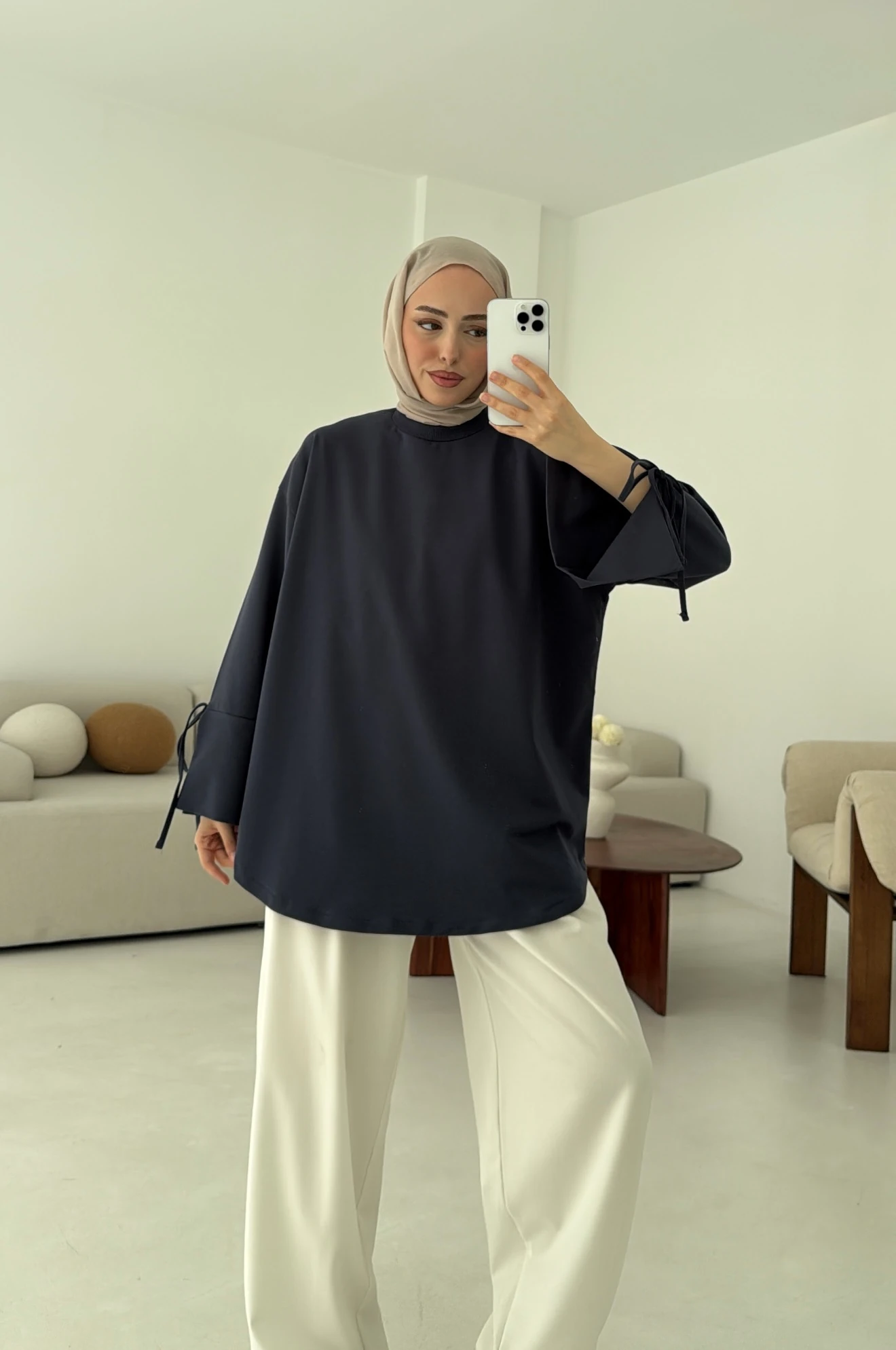 Manşeti Yırtmaçlı Sweat Antrasit