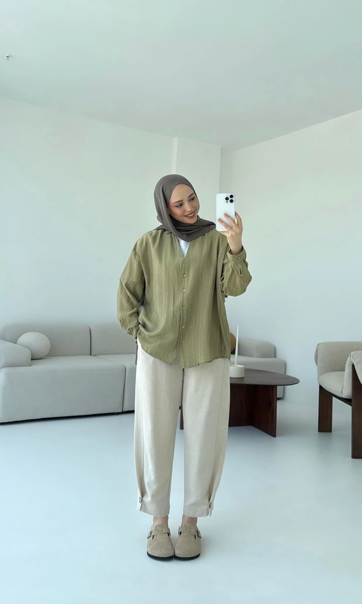 V Yaka Salaş Gömlek Yeşil