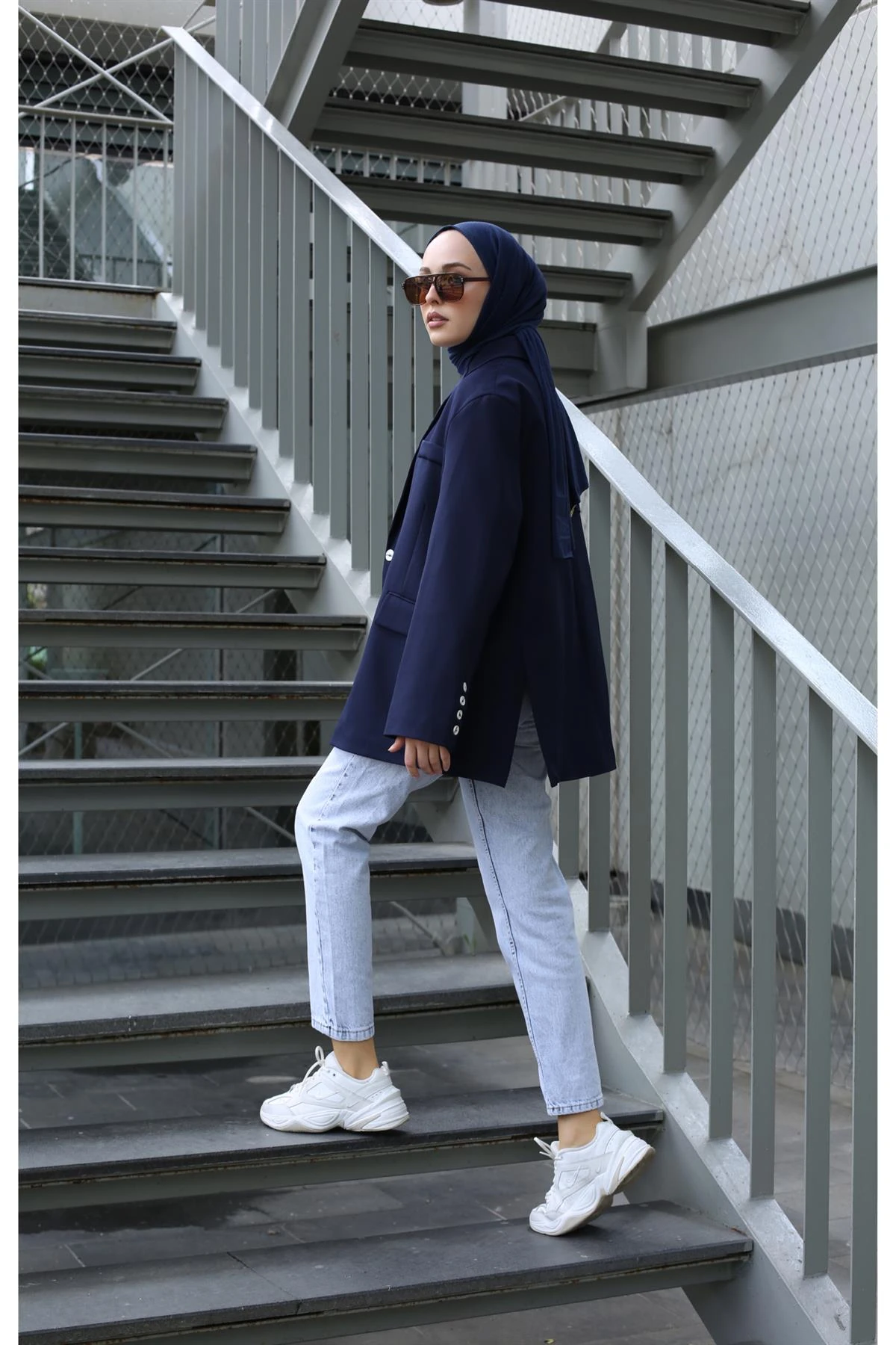 Lacivert Dadfit Oversize Blazer
