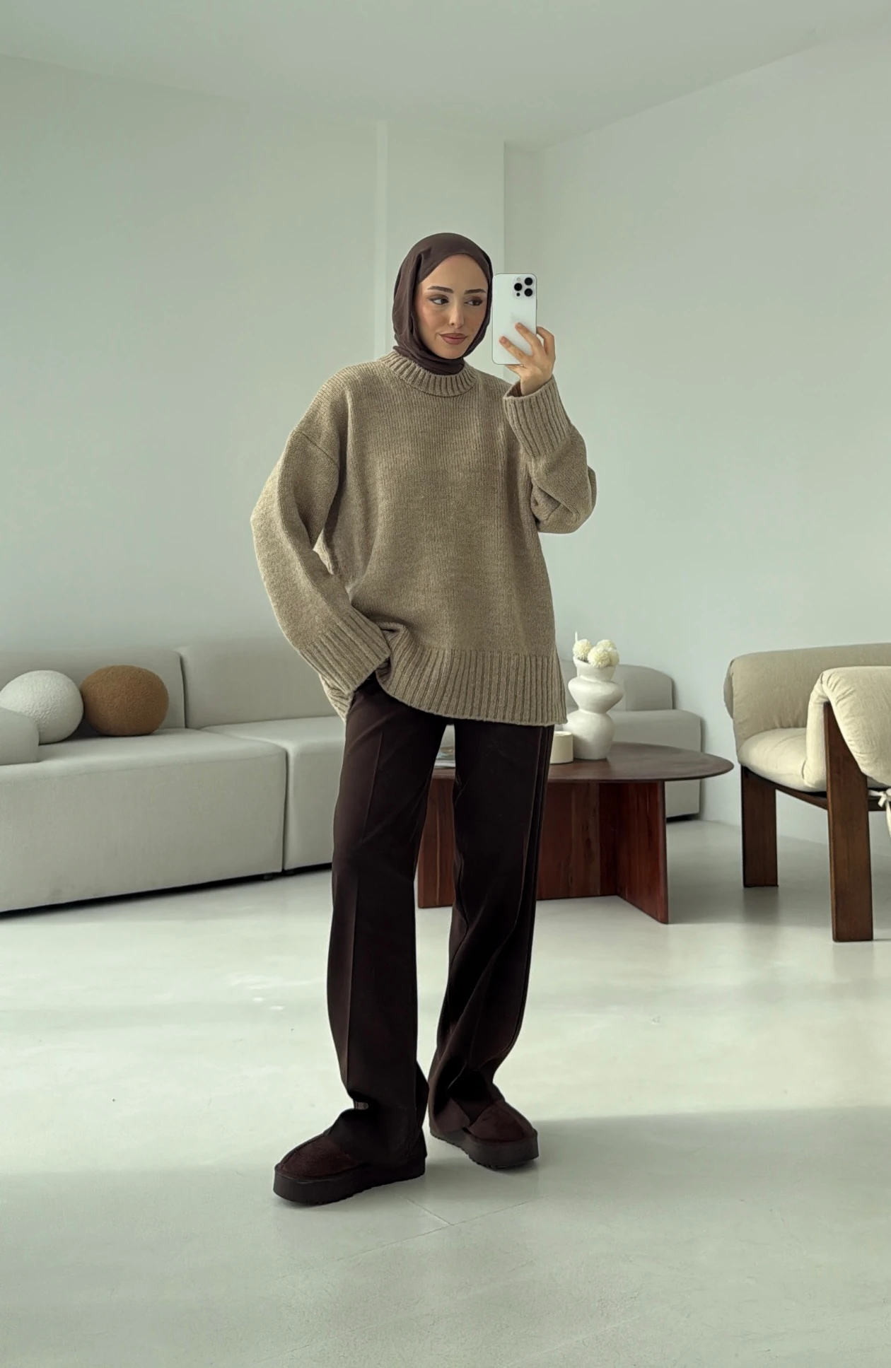 Oversize Soft Triko Kazak Vizon