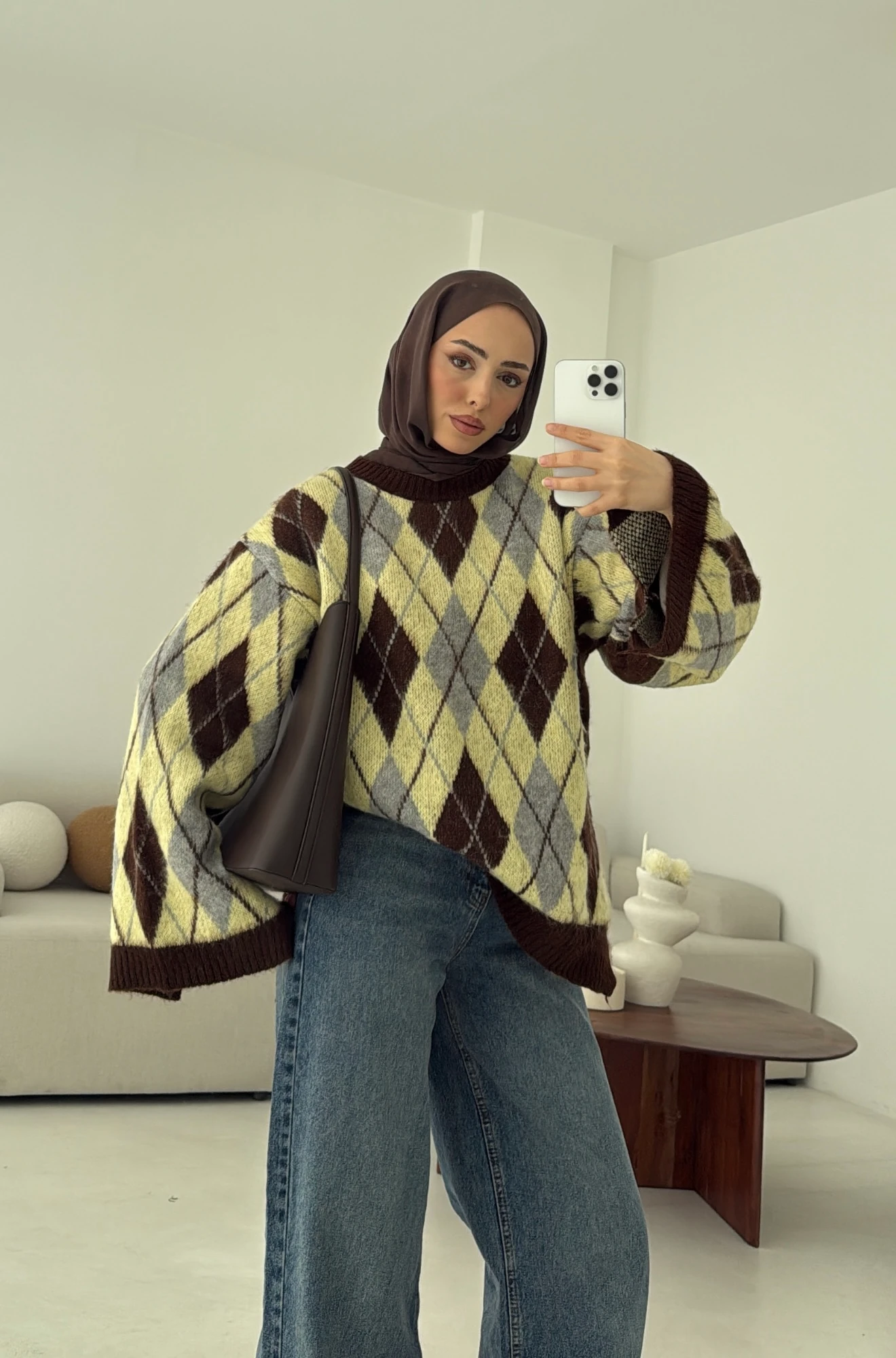 Kolu Yırtmaç Detay Tasarım Kazak Sarı