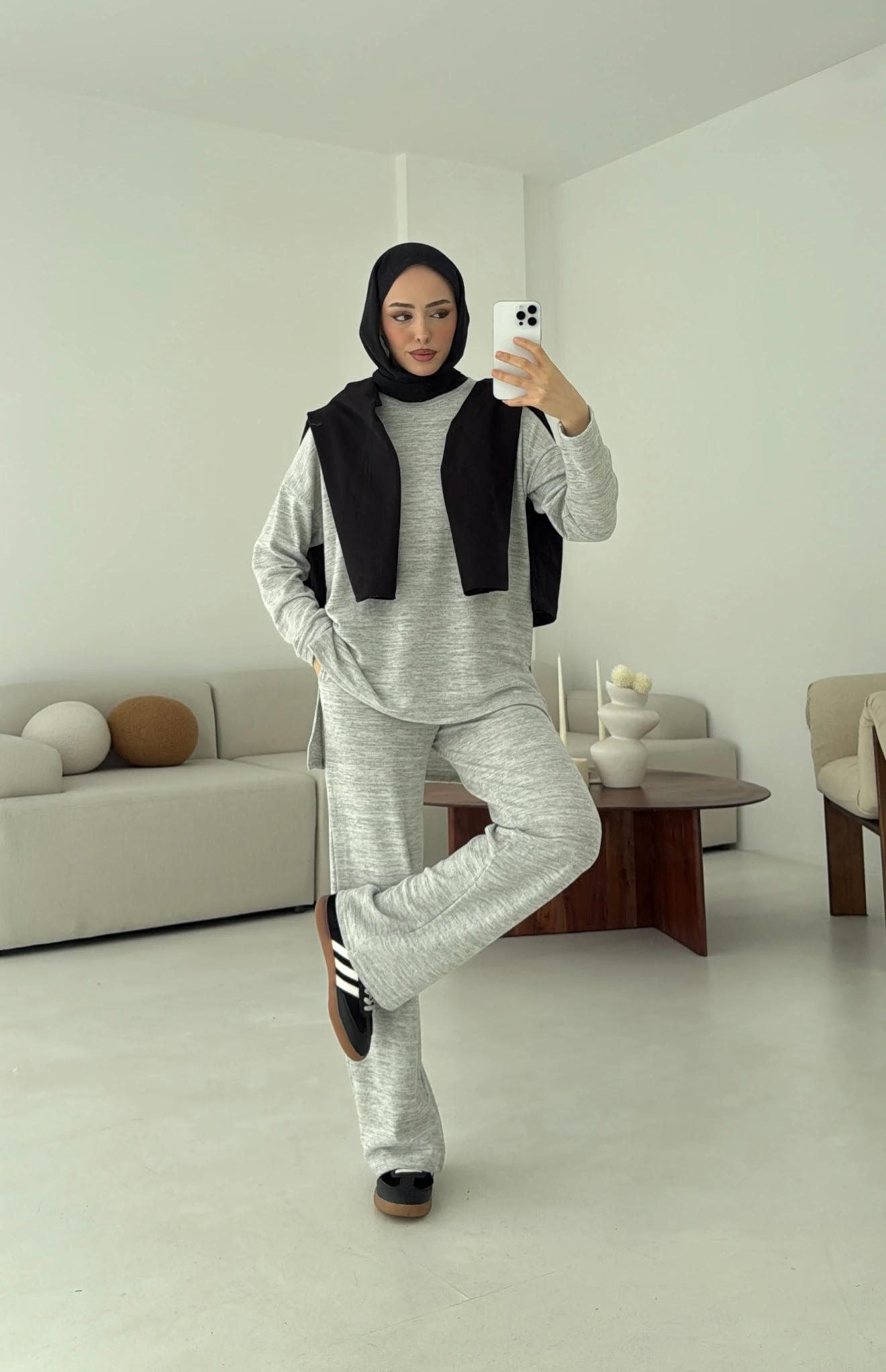 Tunikli Viscon Takım Gri