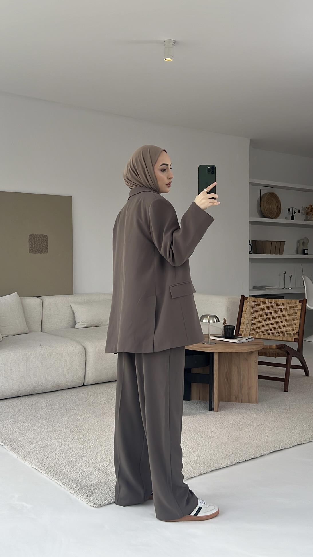 Özel Seri Premium Ceketli Takım Koyu Vizon