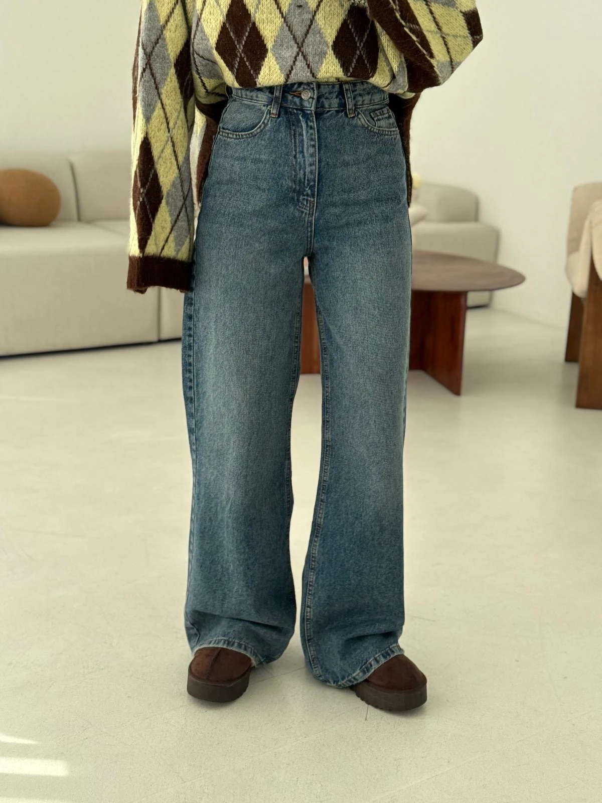 Wide Leg Kar Yıkama Jean