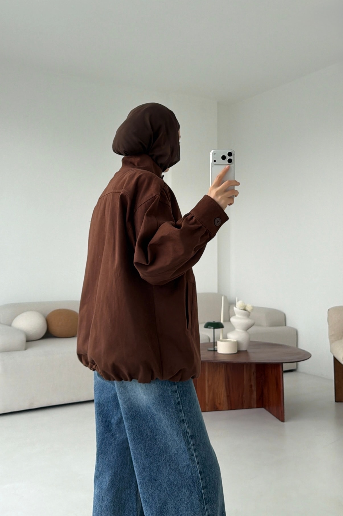 Bomber Gabardin Ceket Kahve