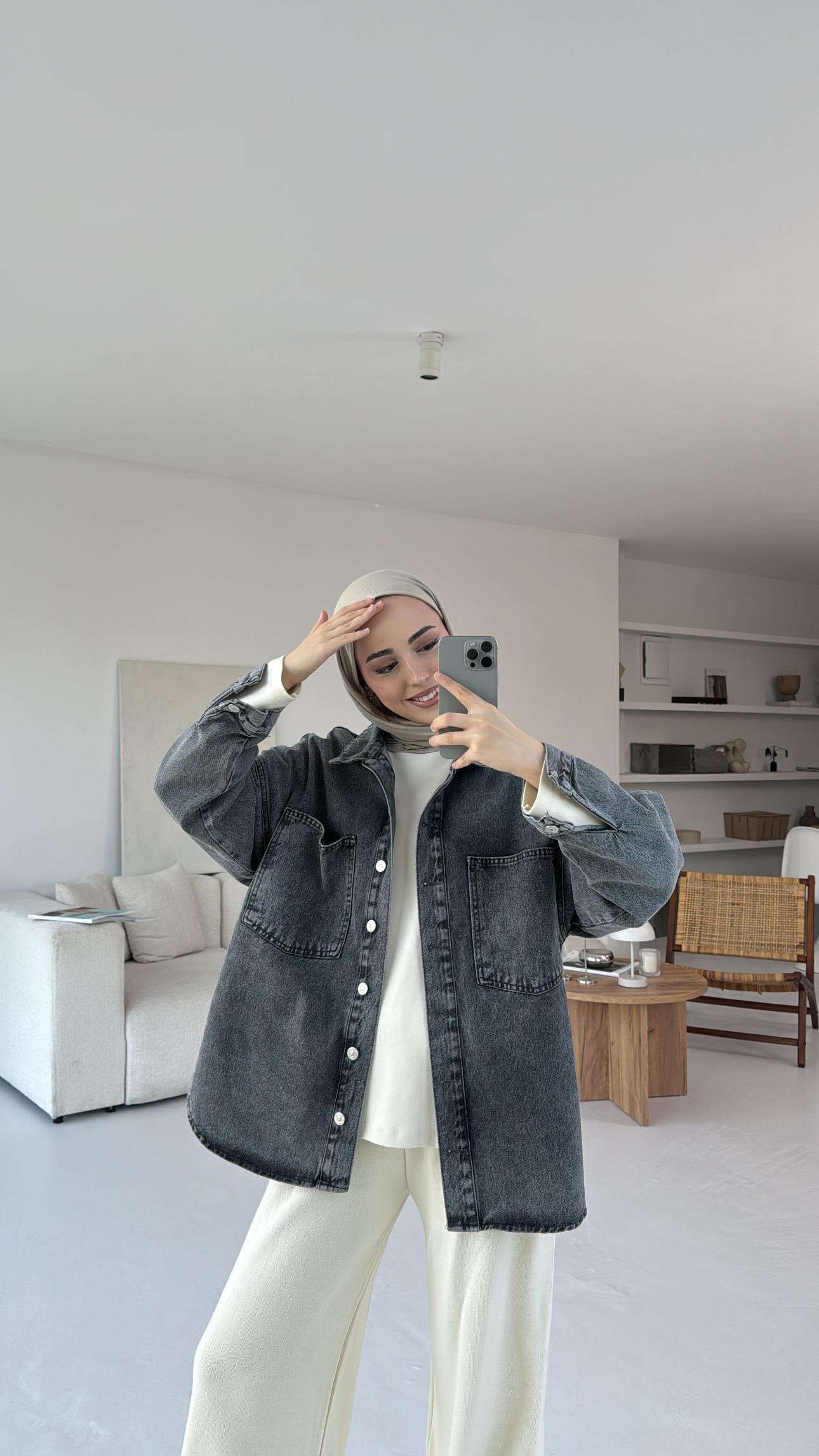 Antrasit Denim Ceket