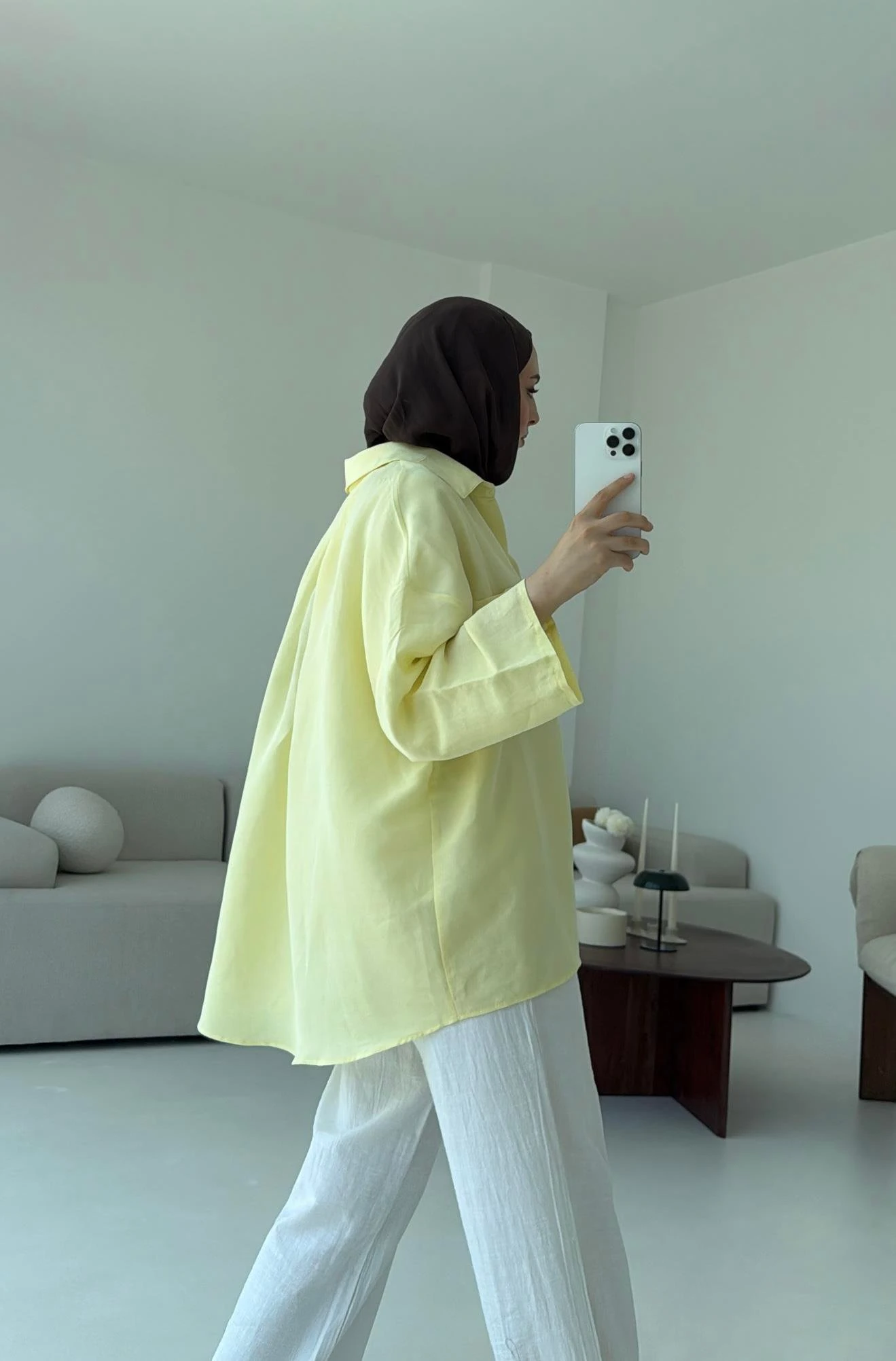 Sarı Oversize Gömlek