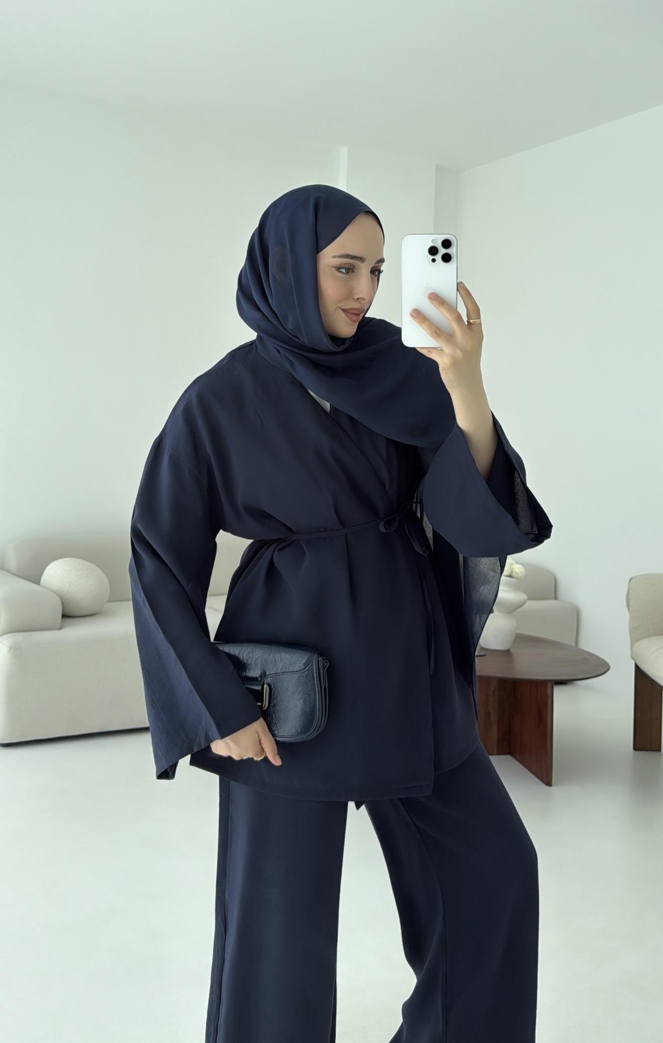 Bluz Biyeli Pantolon Takım Lacivert