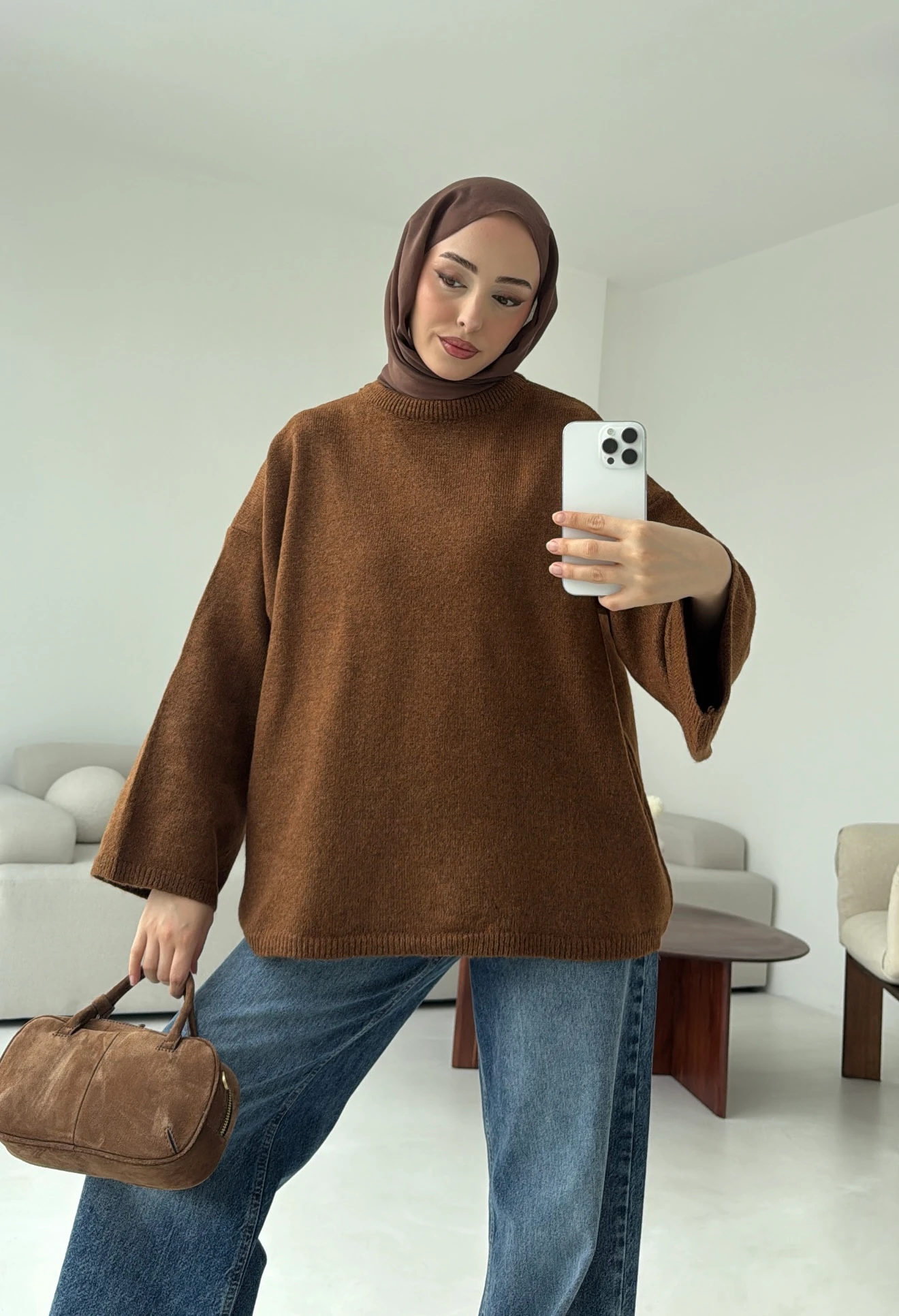 Geniş Kol Basıc Kazak Tarcın