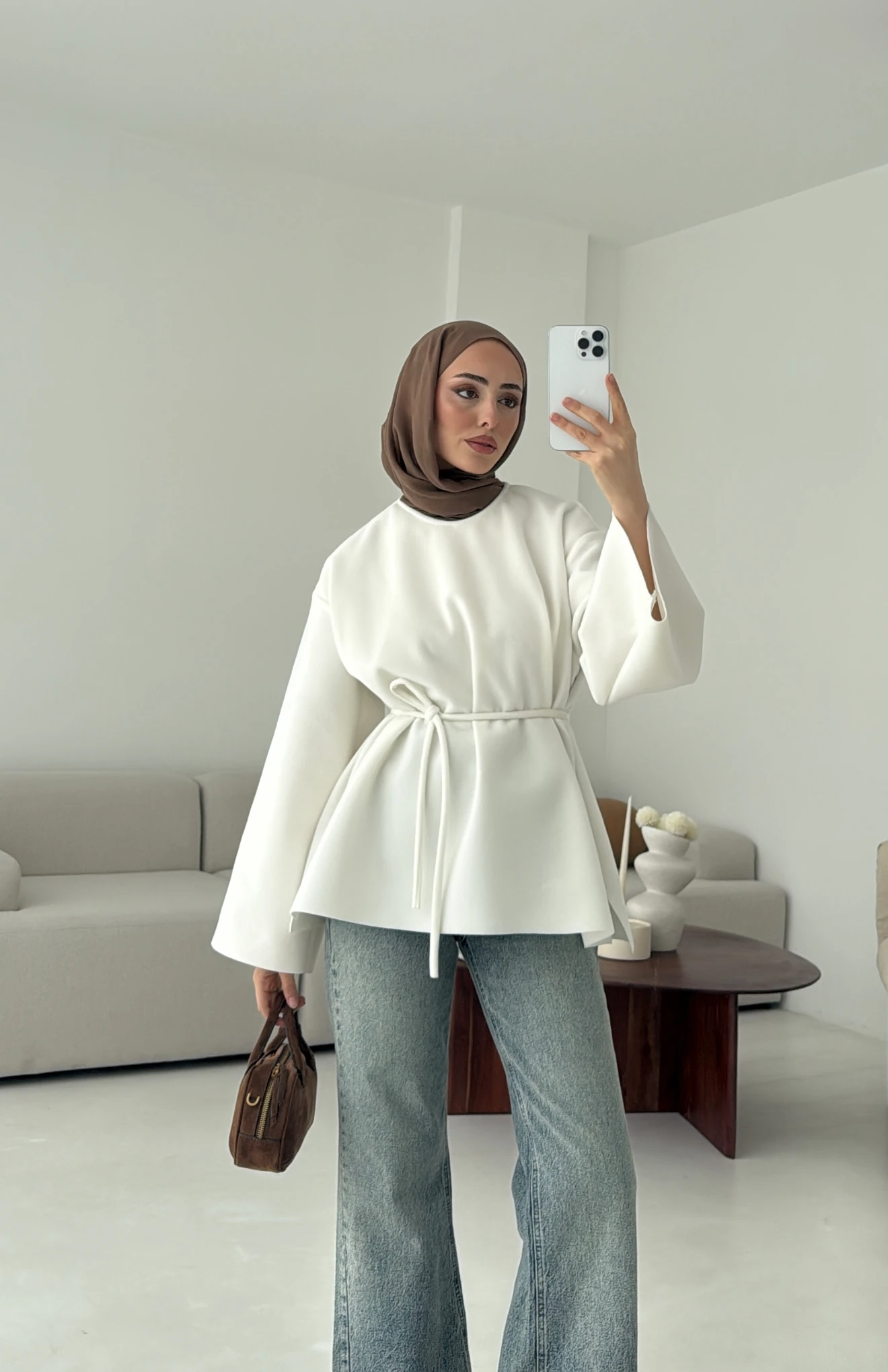 Tok Kumaş Bluz Beyaz