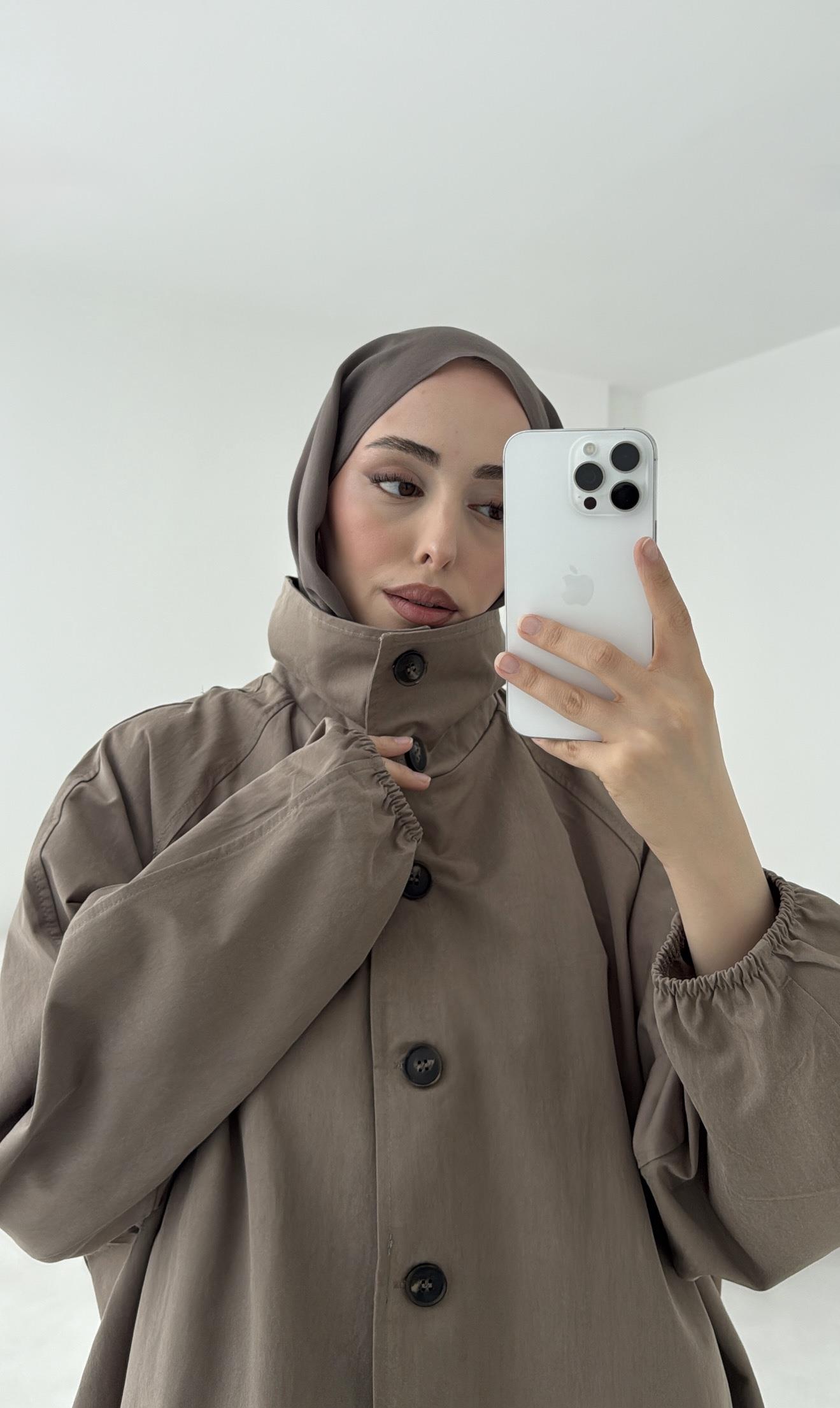 Dik Yaka Bomber Trençkot Vizon