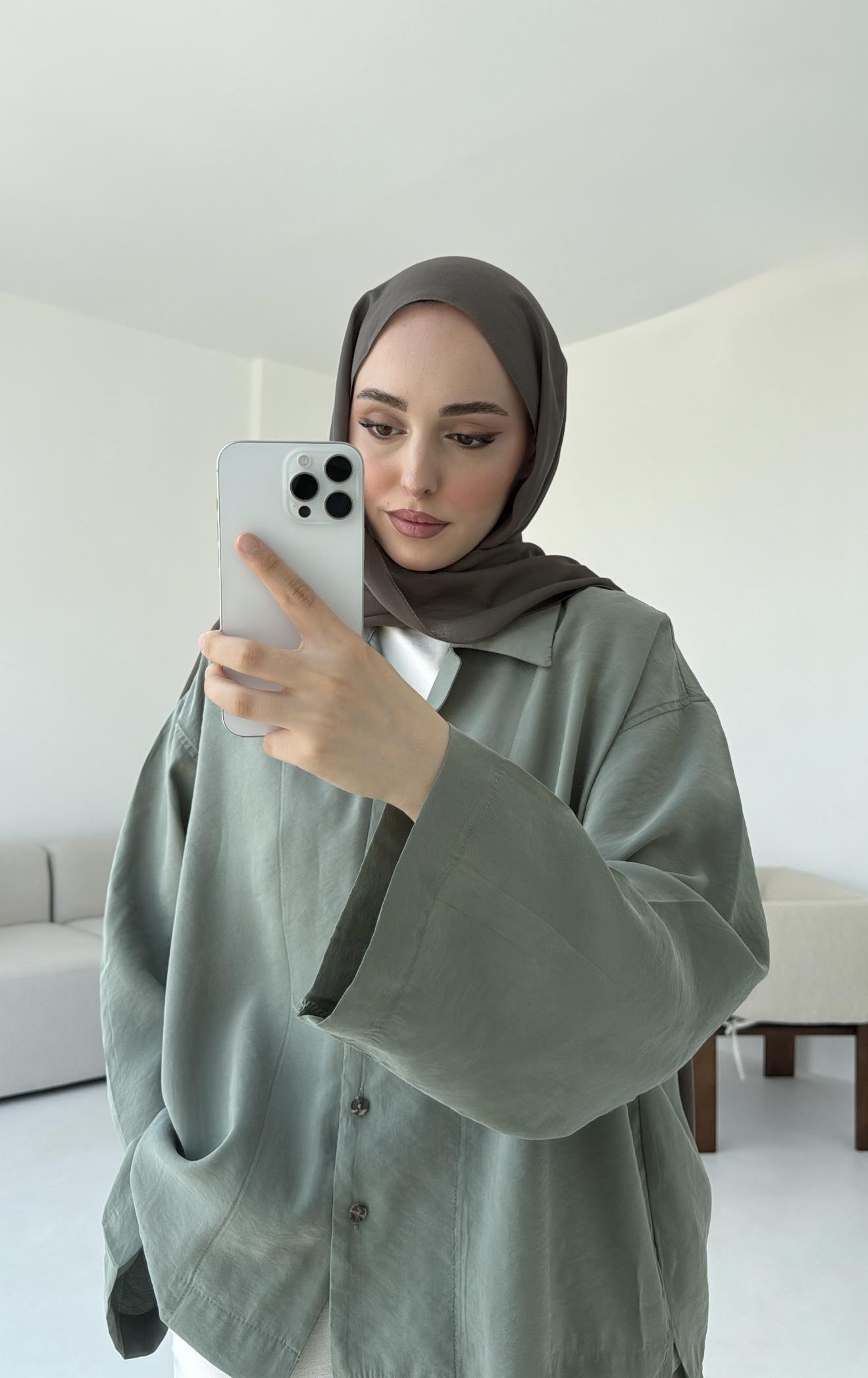 Oversize Gömlek Cagla Yeşili