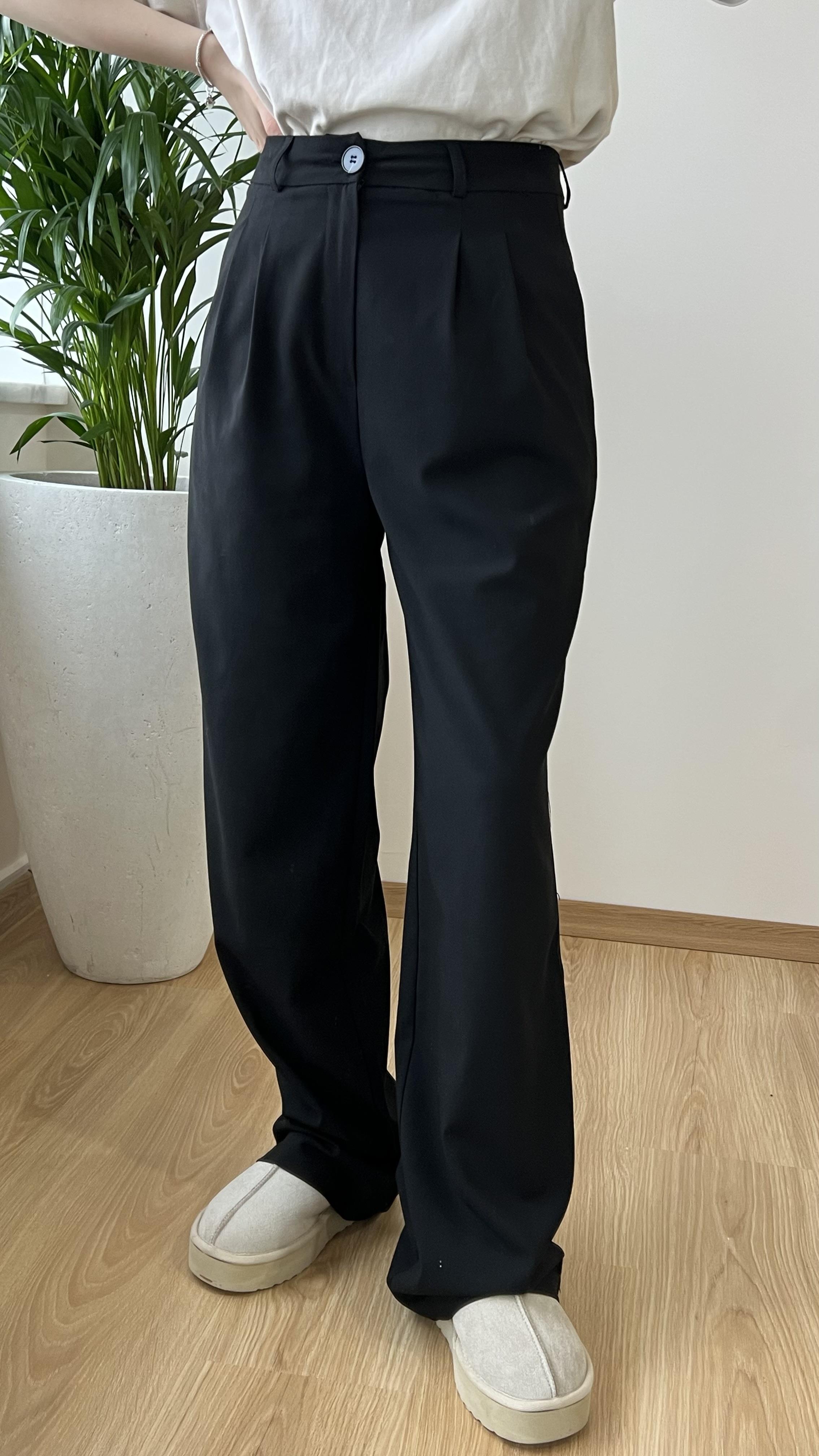 Tam Boy Siyah Palazzo Pantolon