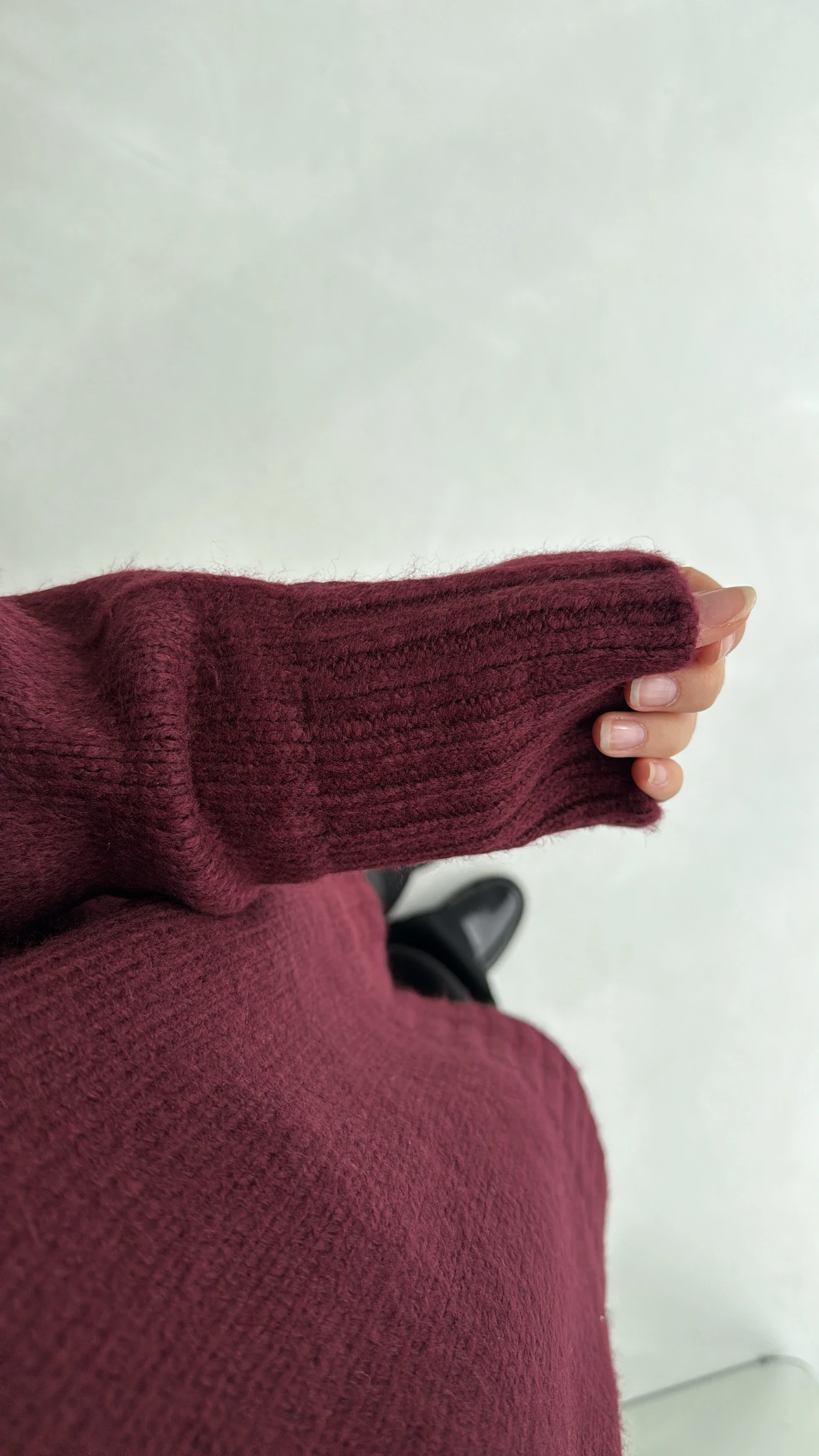 Oversize Soft Triko Kazak Bordo