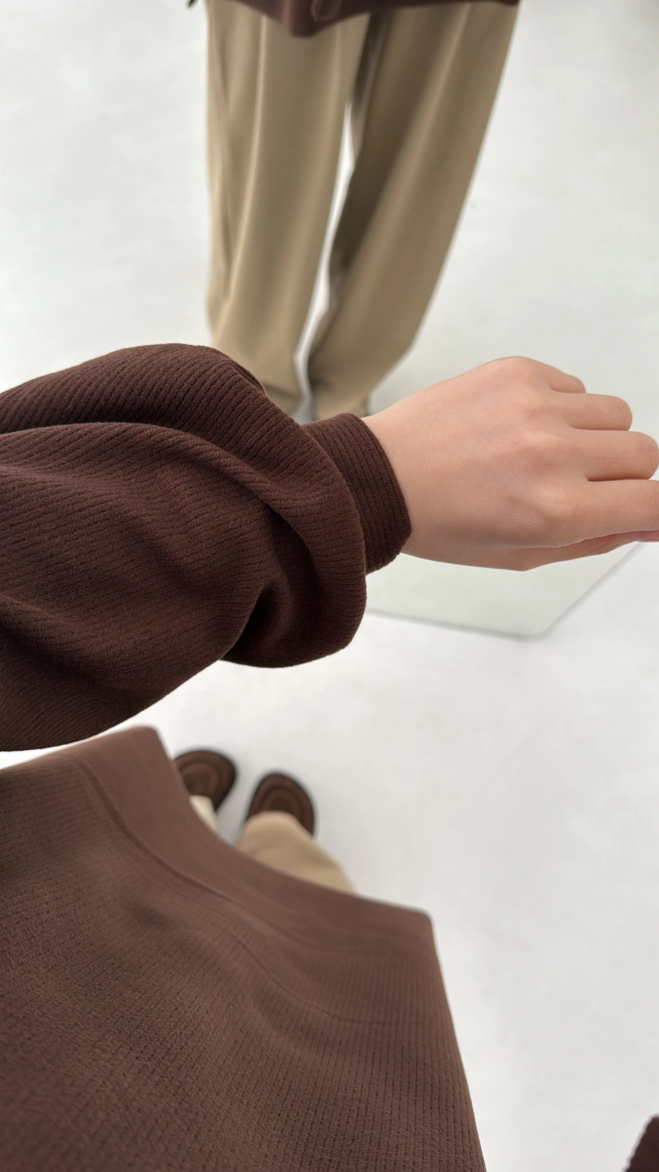 Selanik Balon Kol Bagcıklı Sweat Kahve 