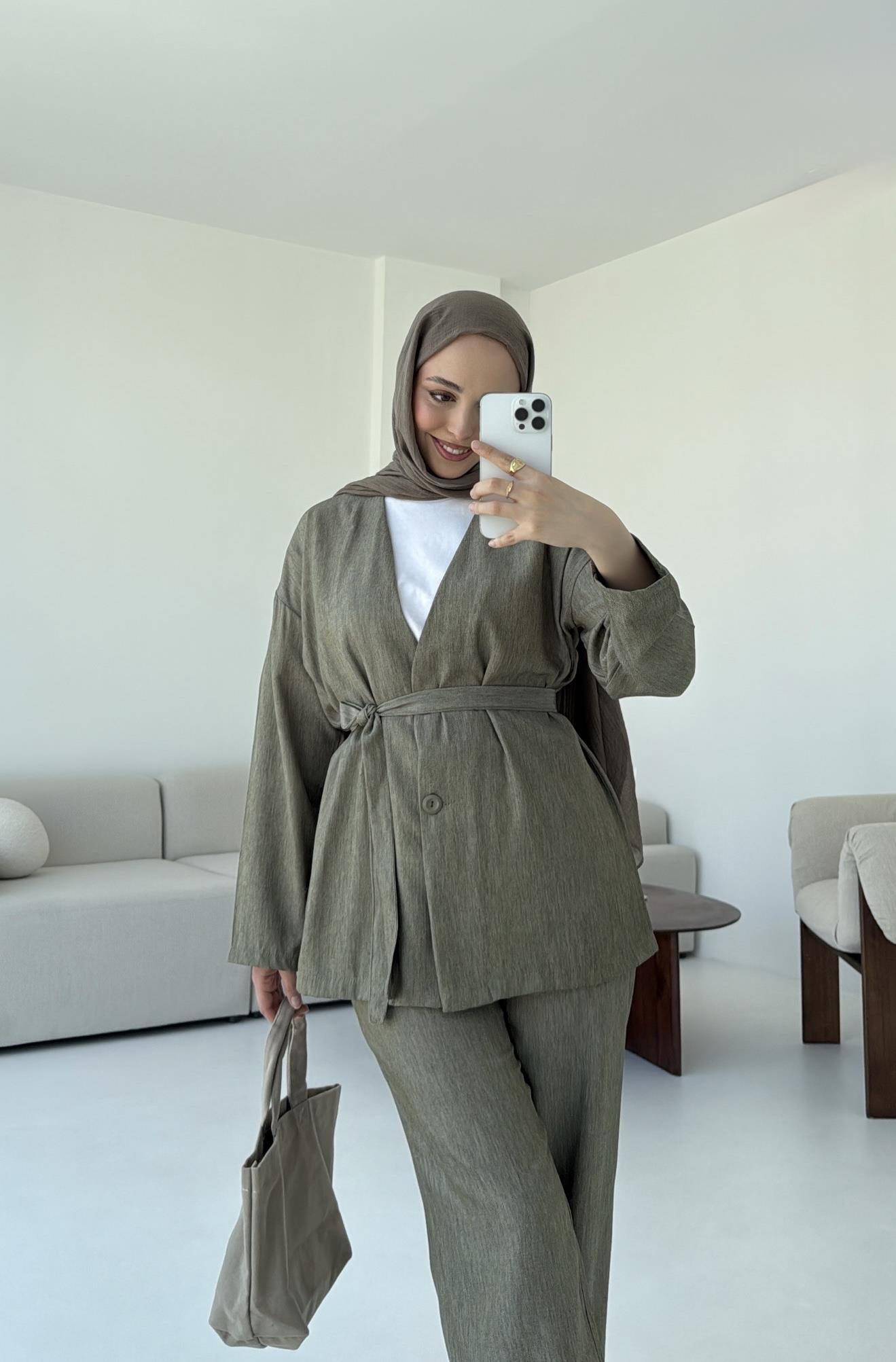 Tencel Keten Takım Haki