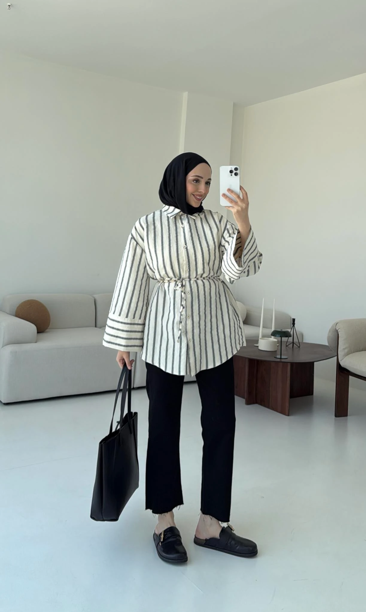 Çizgili Bağlamalı Gömlek