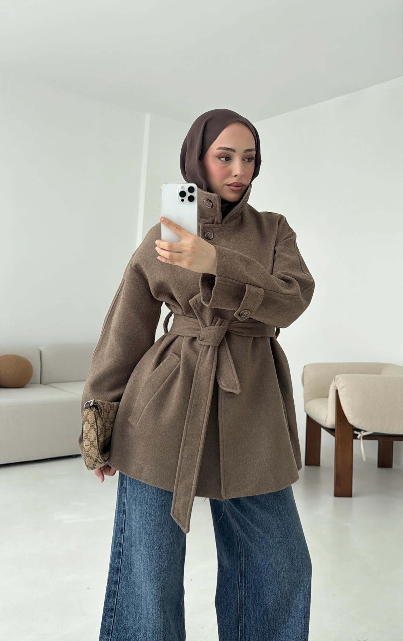 Sütlü Kahve Orta Boy Kaşe Kaban