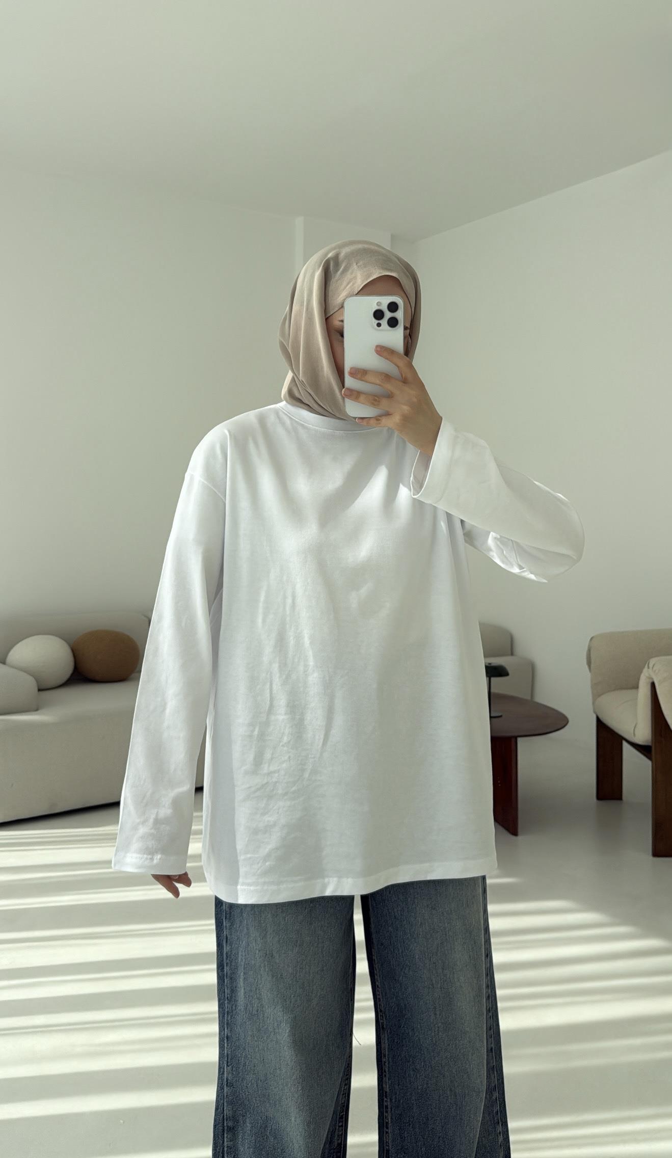 Basıc Sweatshirt Beyaz