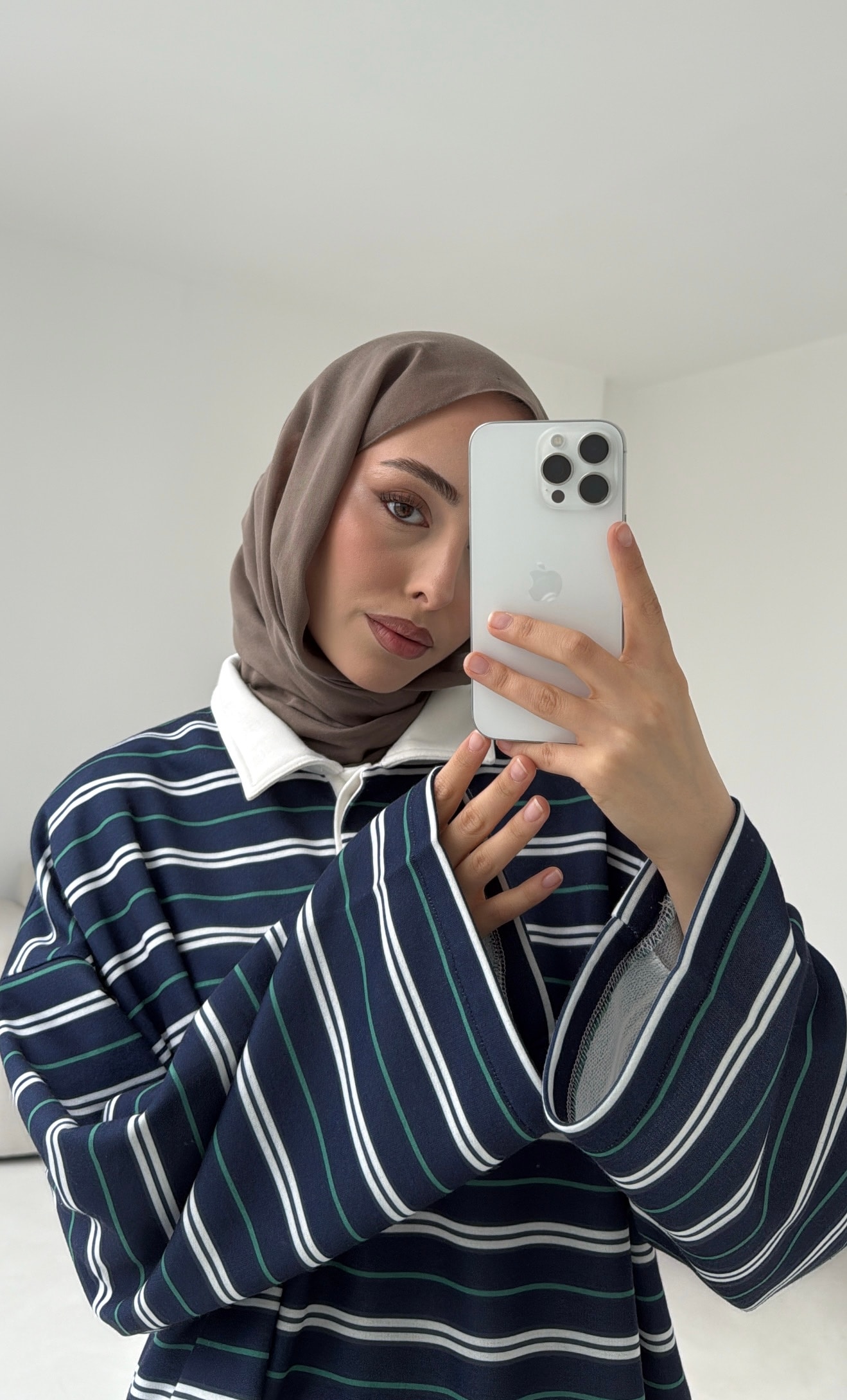 Fleece Polo Yaka Sweatshirt Yeşil