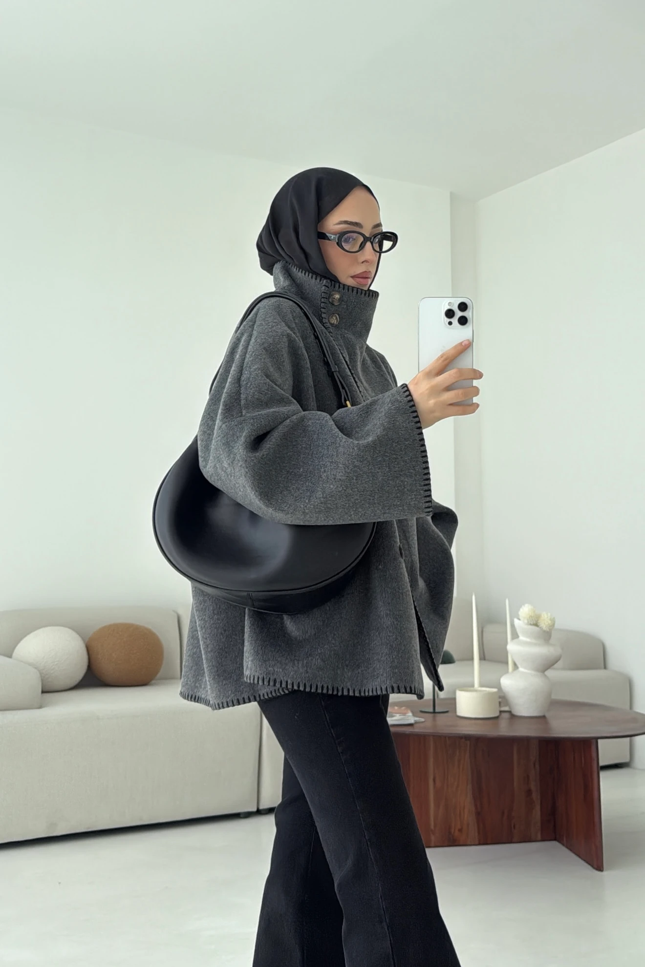 Nakış Detay Premium Kaban Antrasit