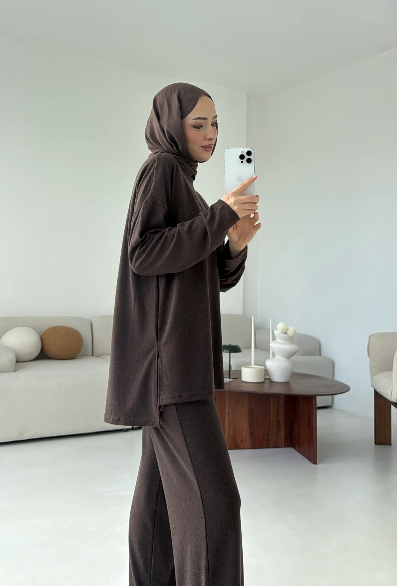 Tunikli Viscon Takım Kahve