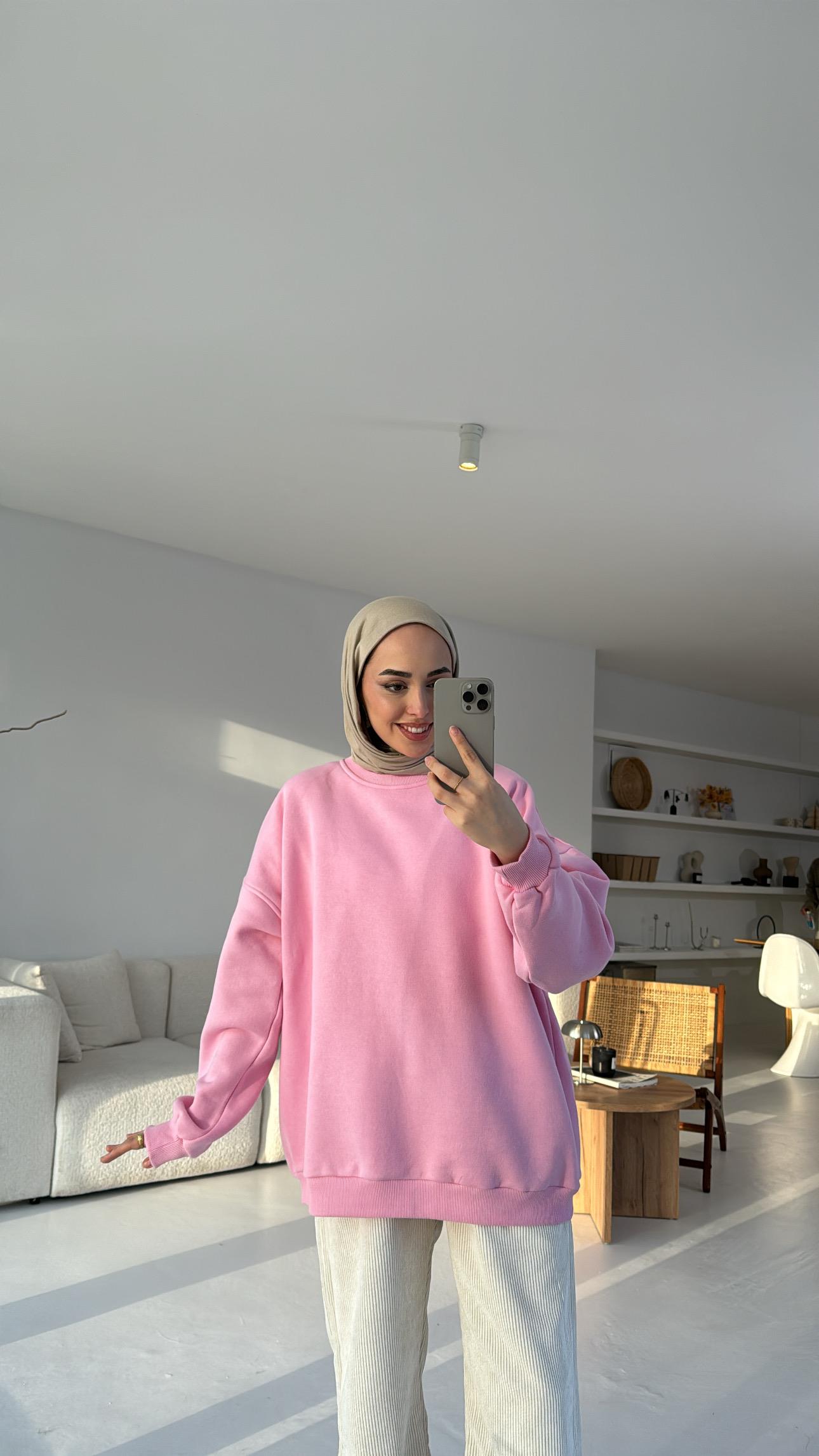 ZR Basıc Sweatshirt Pembe