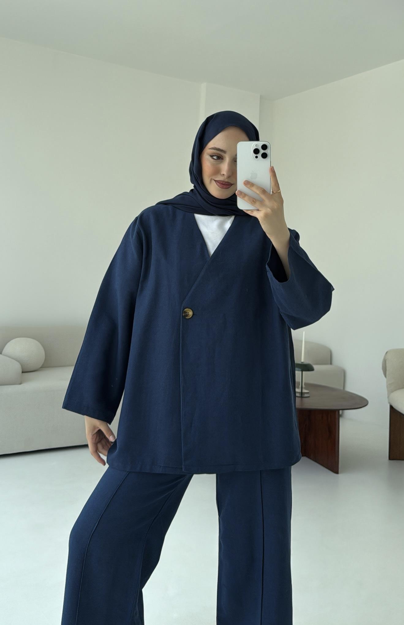 Örgü Kemer Takım Lacivert