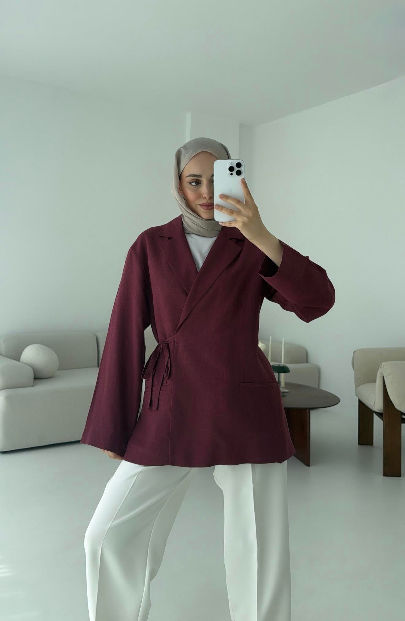 Yazlık Bordo Ceket