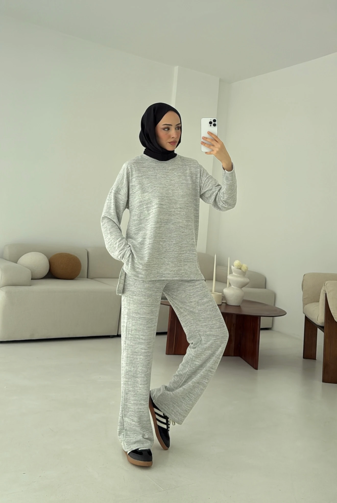 Tunikli Viscon Takım Gri