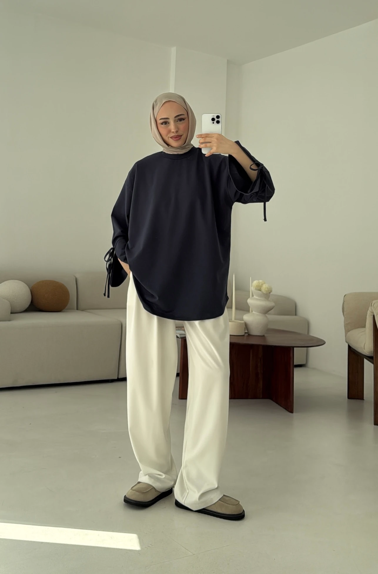 Manşeti Yırtmaçlı Sweat Antrasit