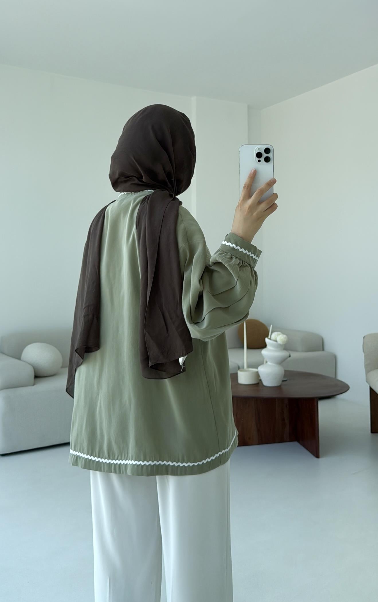 Bağlamalı Dantel Detay Kimono Cağla