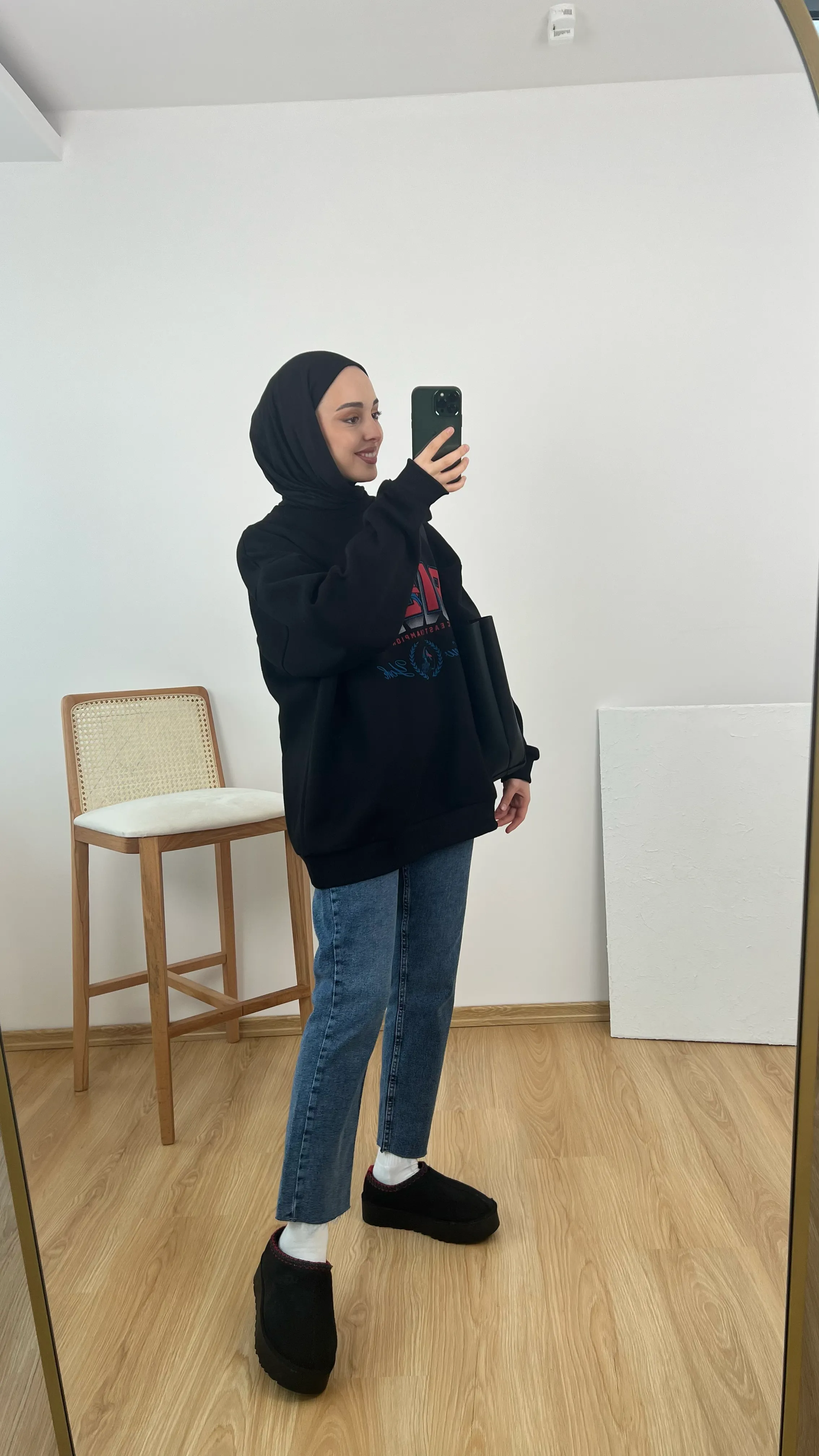 Bılls Baskılı Şardonlu Sweatshirt Siyah