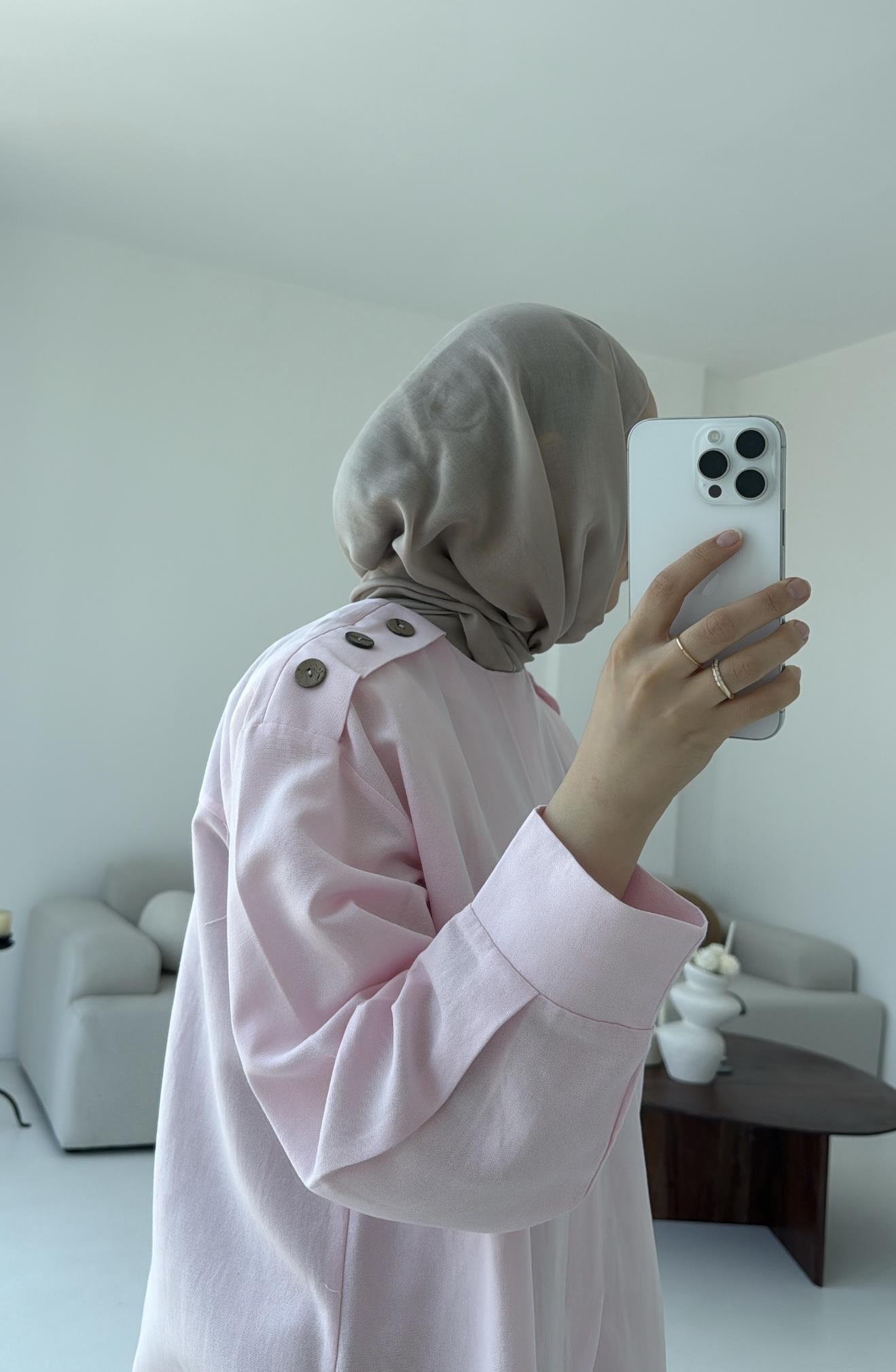 Bağlamalı Keten Bluz Pembe