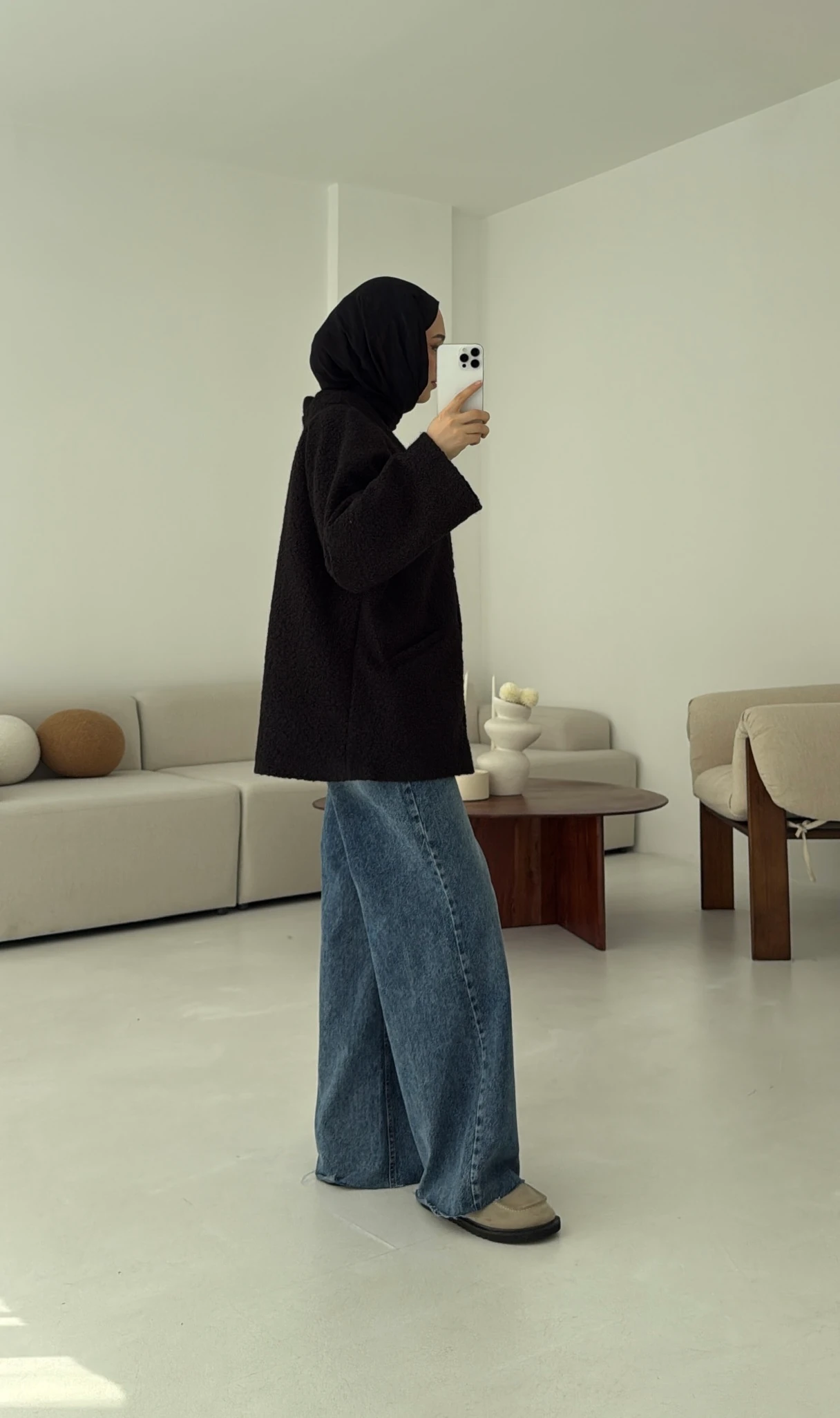 Kemerli Buklet Ceket Siyah