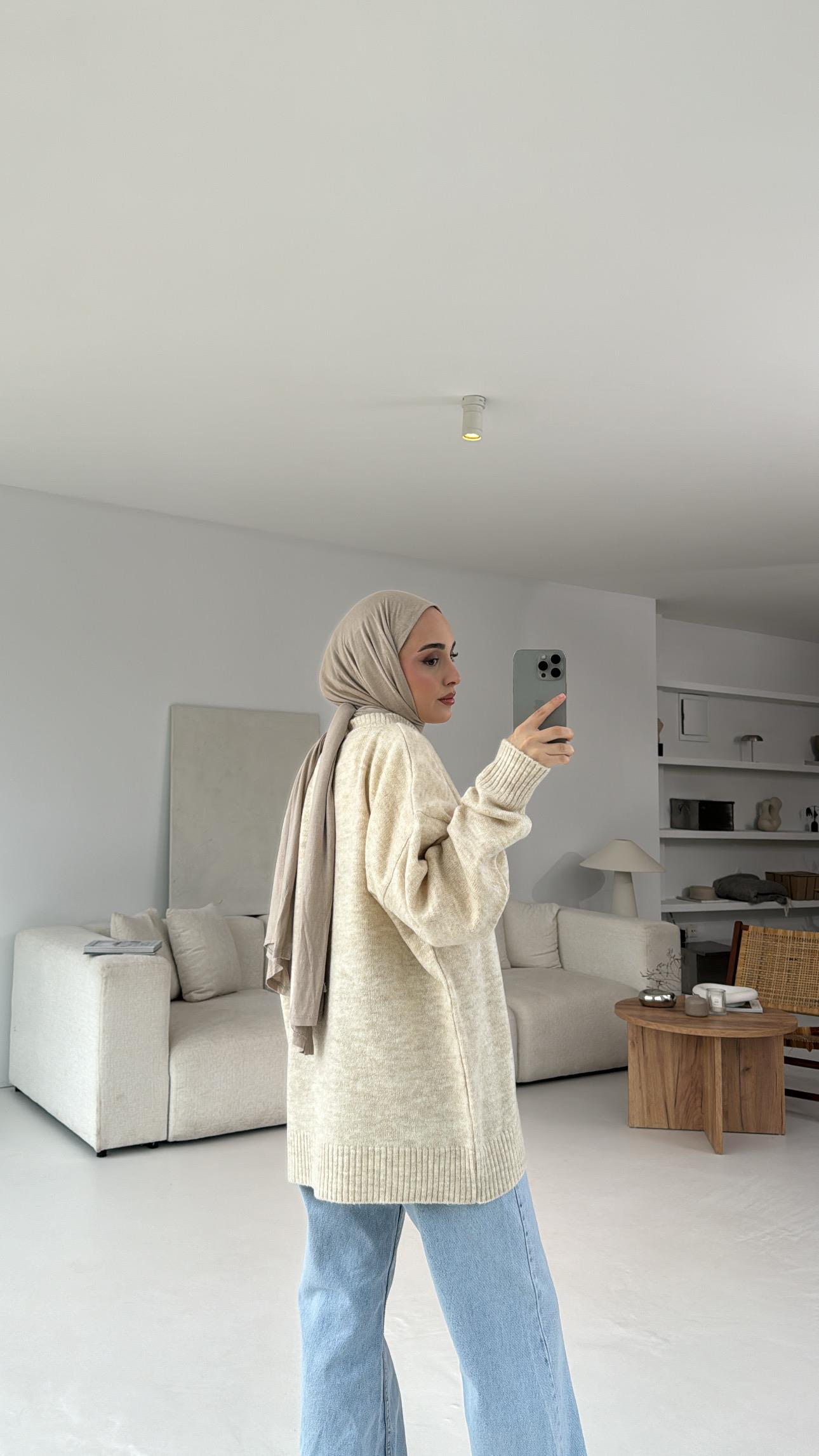 Yumuşak Triko Kazak Bej