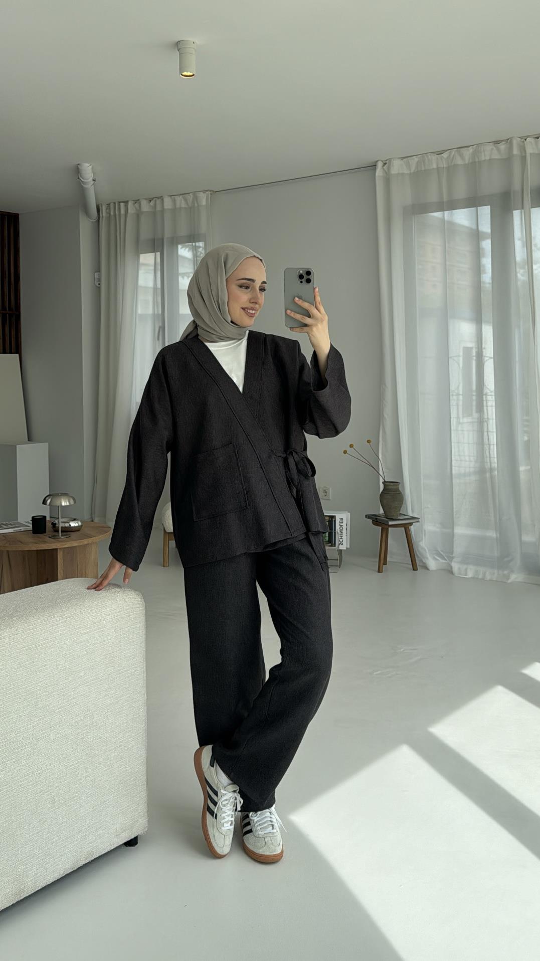 Tek Cepli Mevsimlik Takım Koyu Antrasit