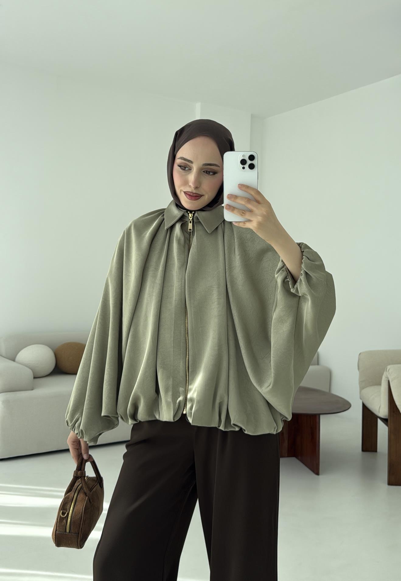 Bomber Saten Ceket Cagla