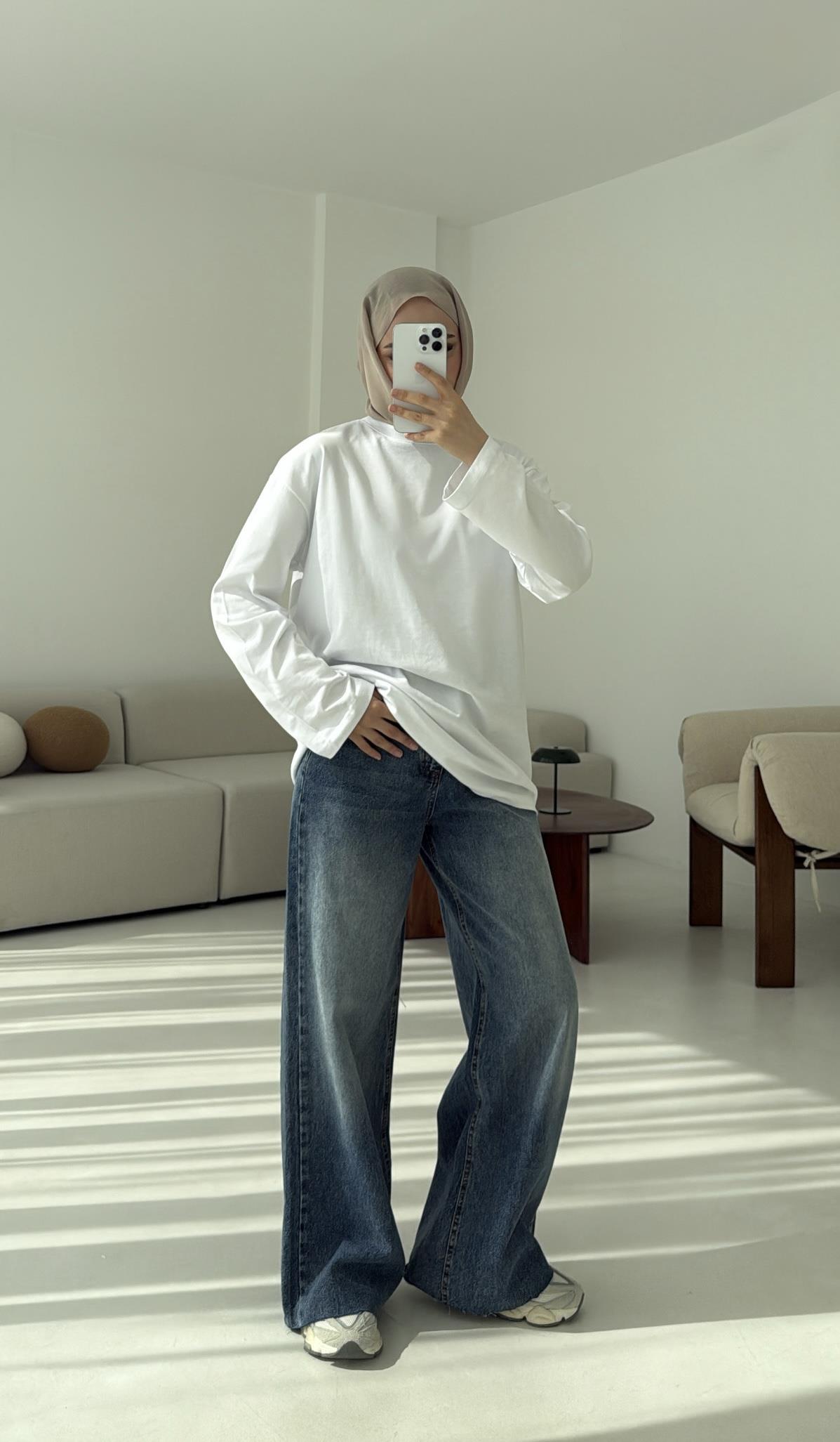 Basıc Sweatshirt Beyaz