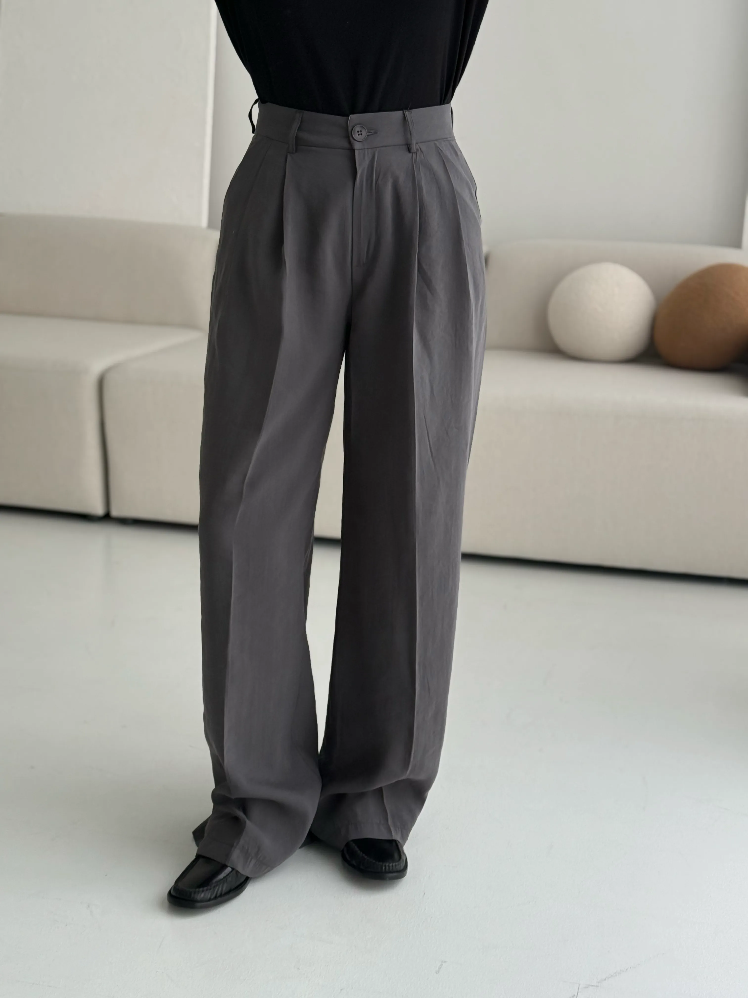 Tencel Tam Boy Gri Pantolon