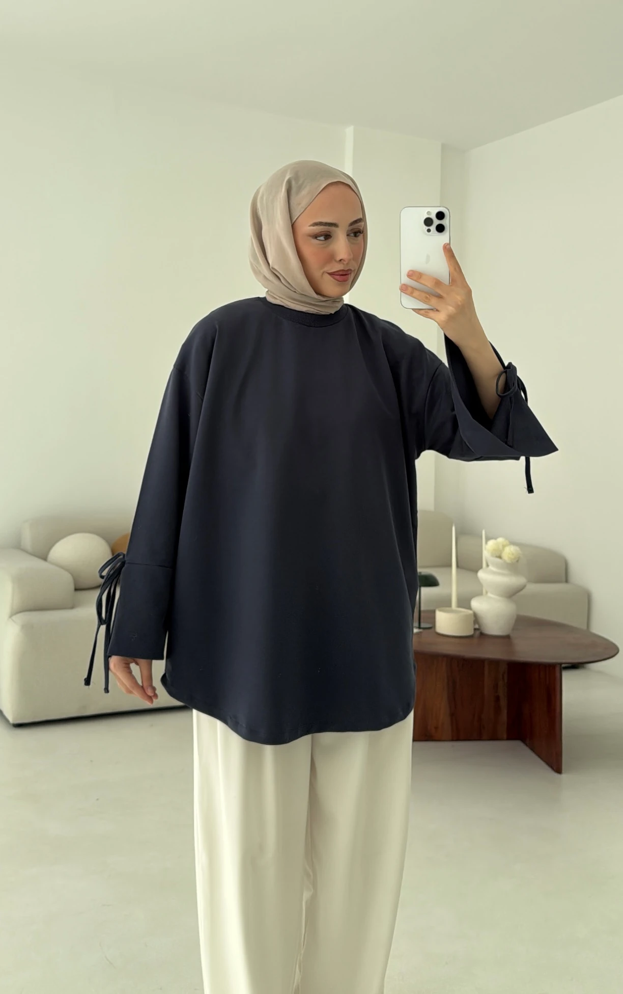 Manşeti Yırtmaçlı Sweat Antrasit