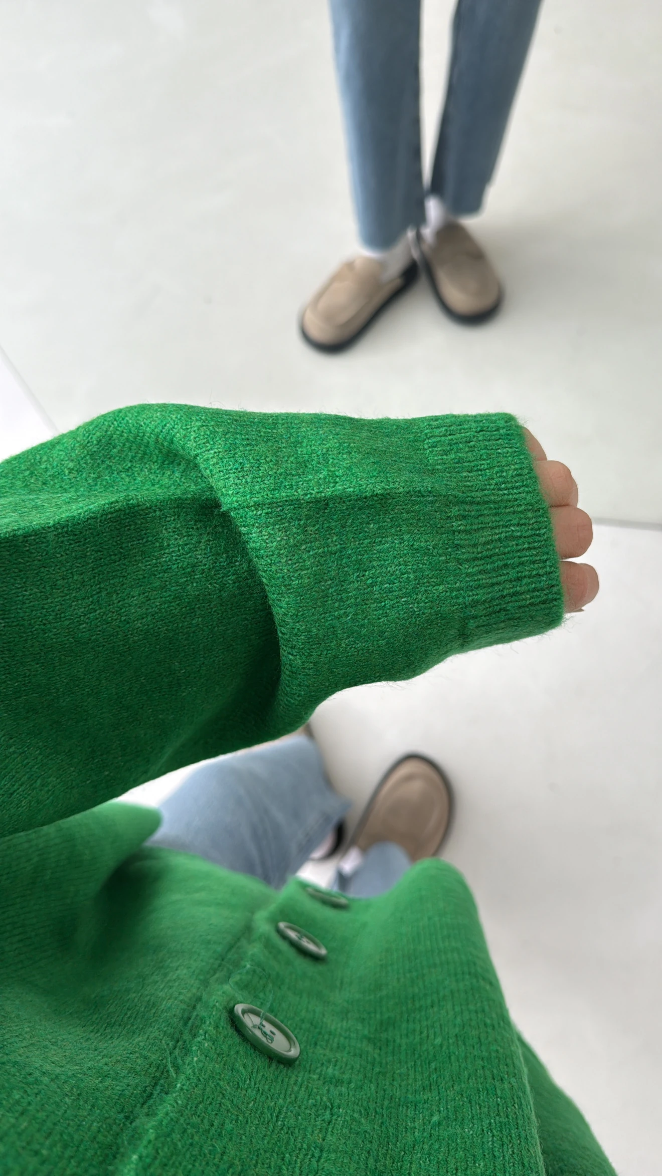 Oversize Yünlü Kazak Benetton Yeşili