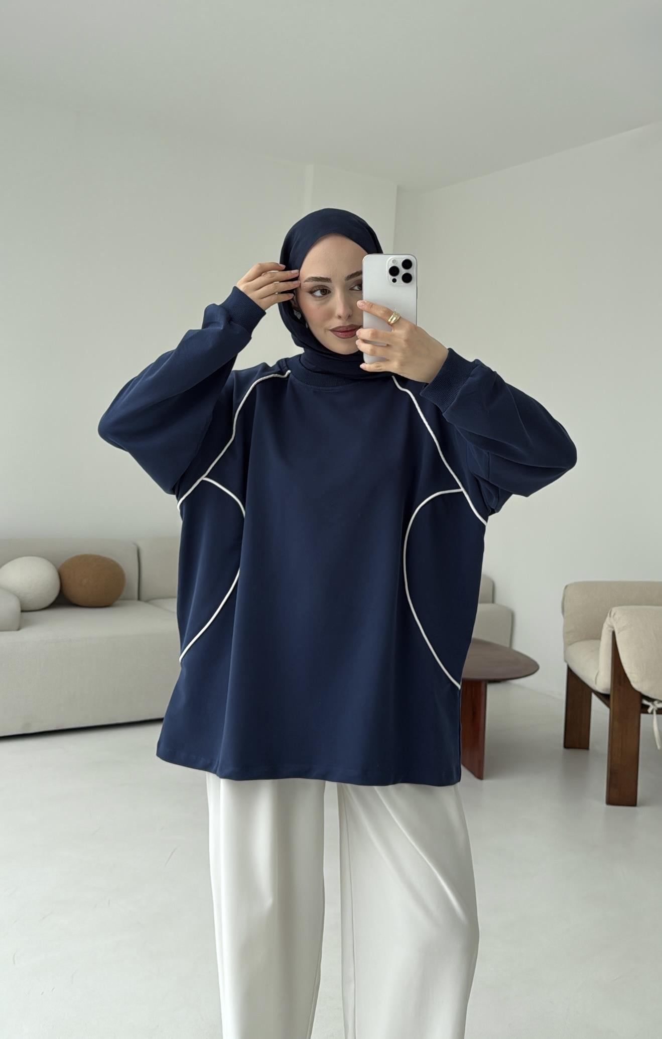 Biyeli Sweat Lacivert