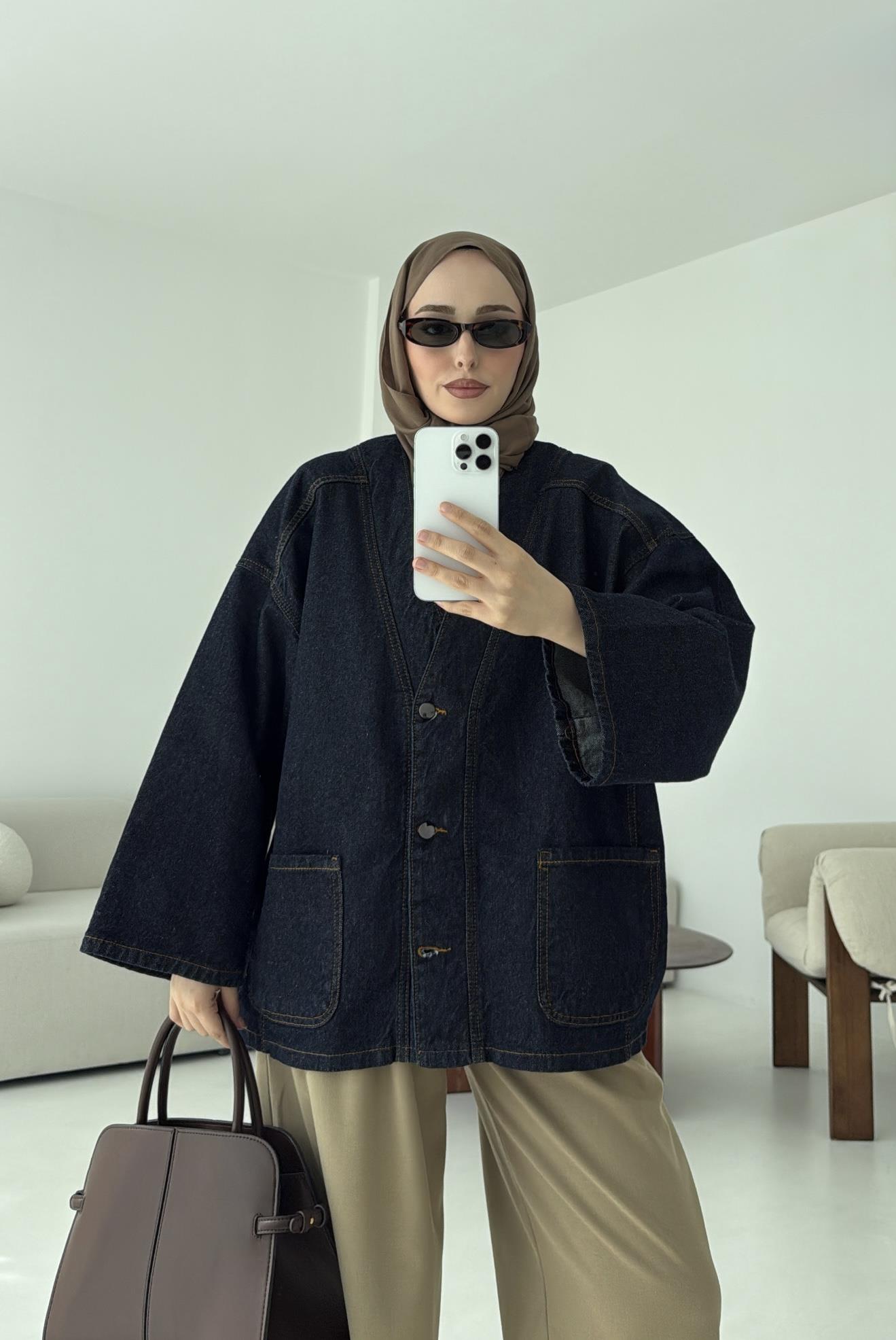 Oversize Wide Denim Ceket