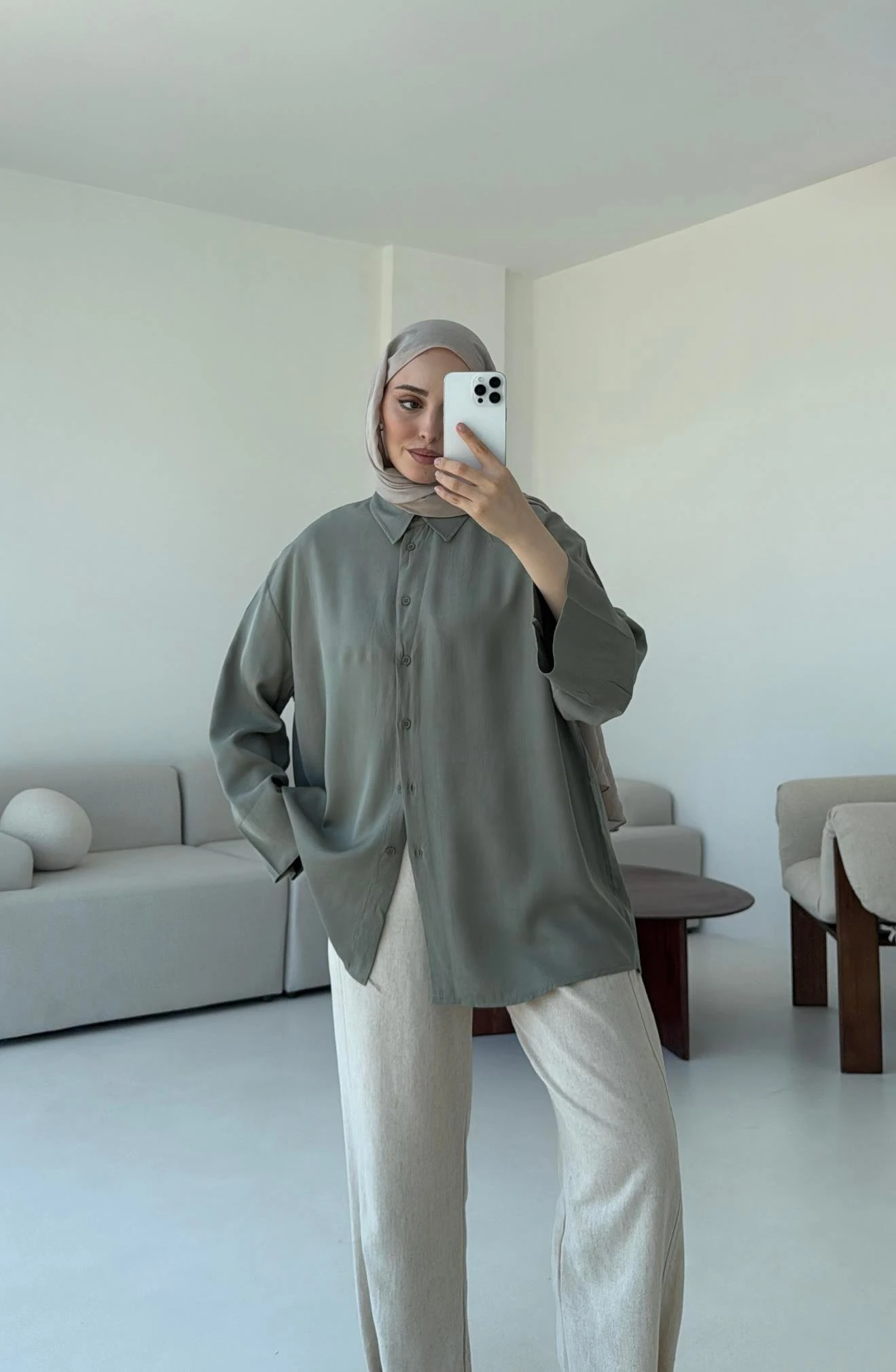 Tencel Yıkamalı Gömlek Cağla